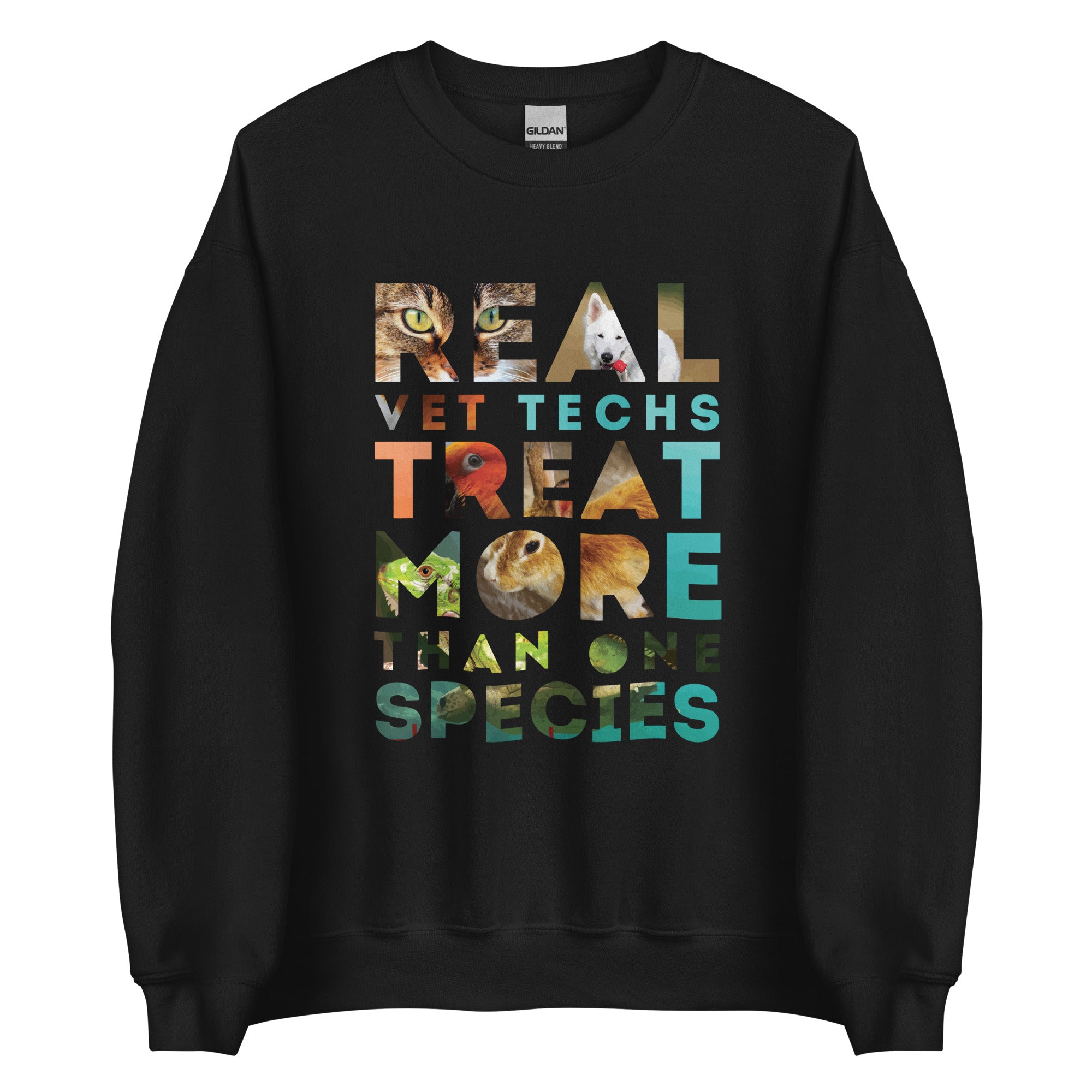 Real vet techs treat more than one species Unisex Crewneck Sweatshirt