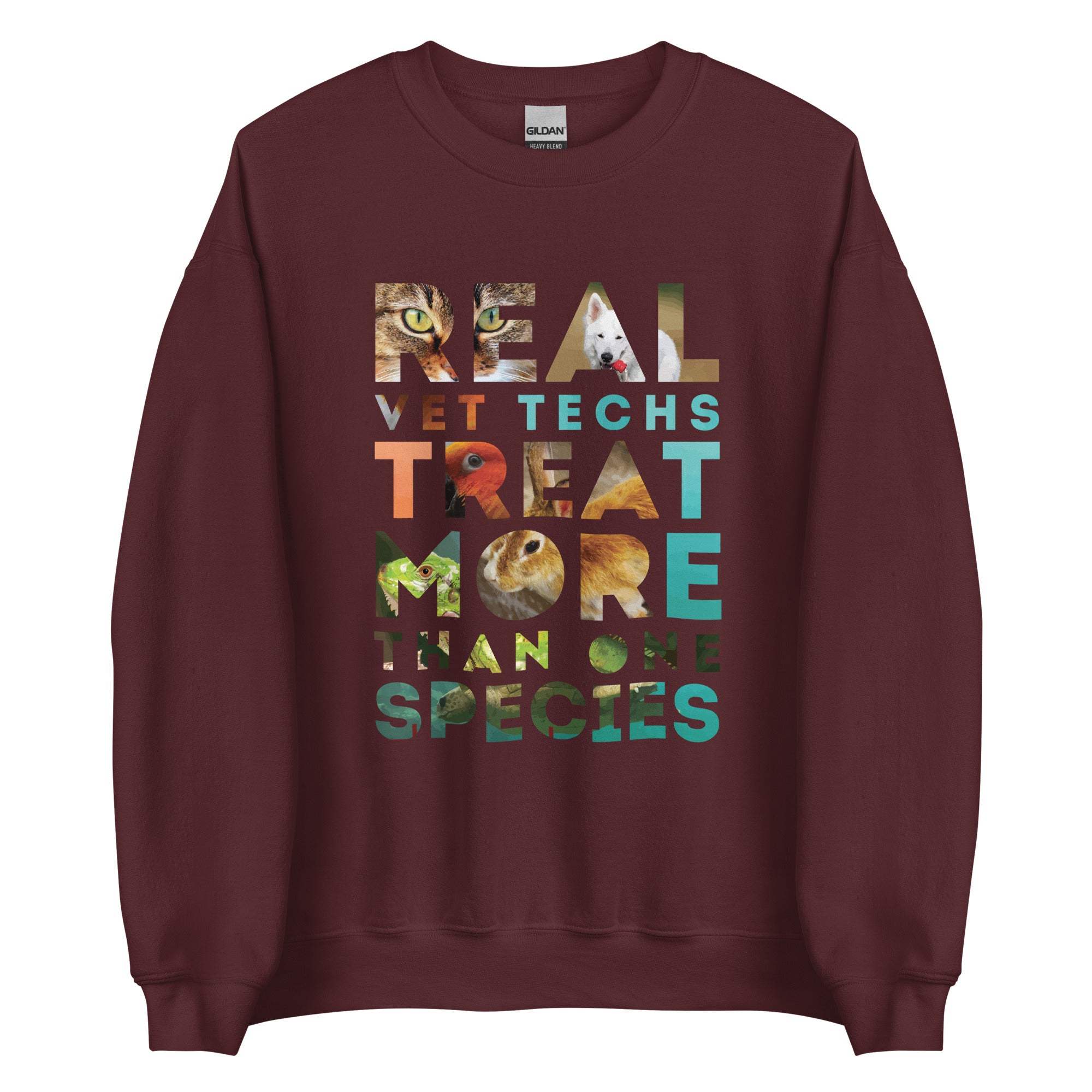 Real vet techs treat more than one species Unisex Crewneck Sweatshirt