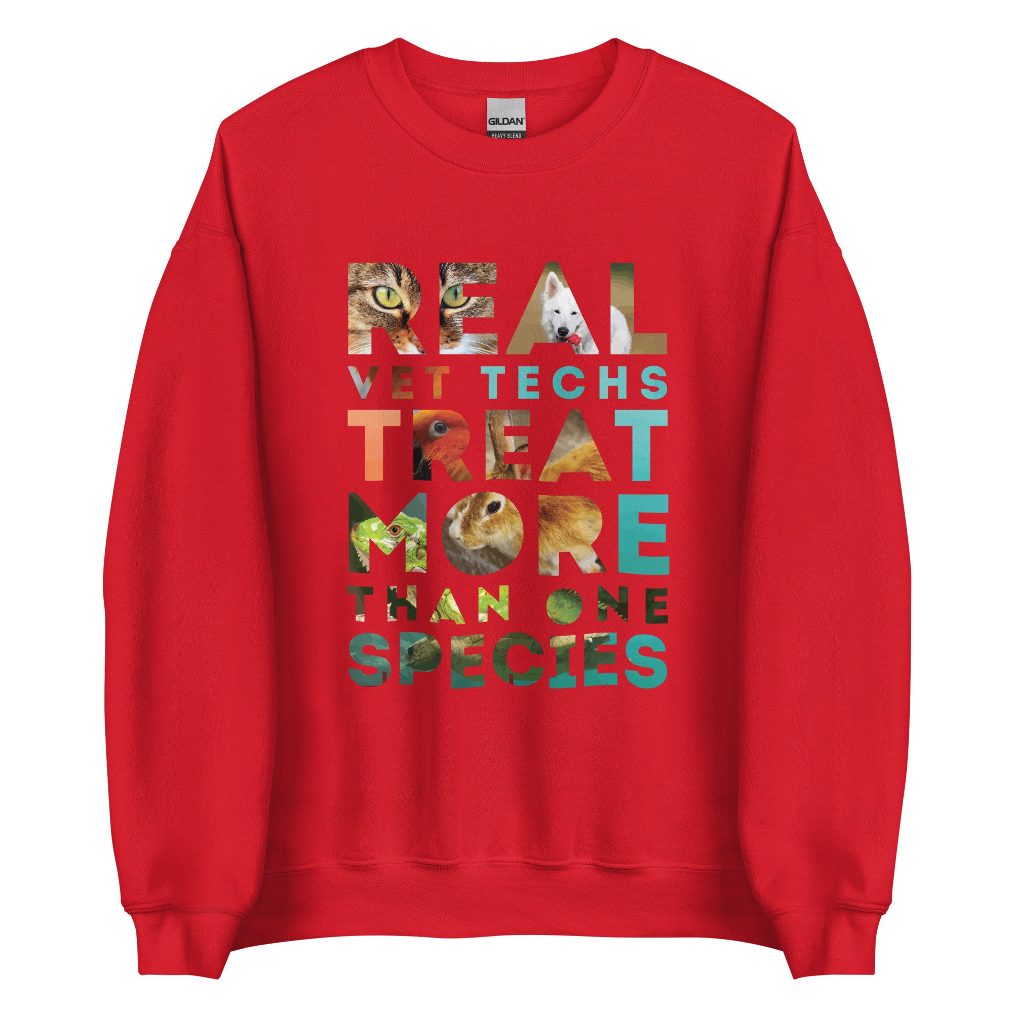 Real vet techs treat more than one species Unisex Crewneck Sweatshirt