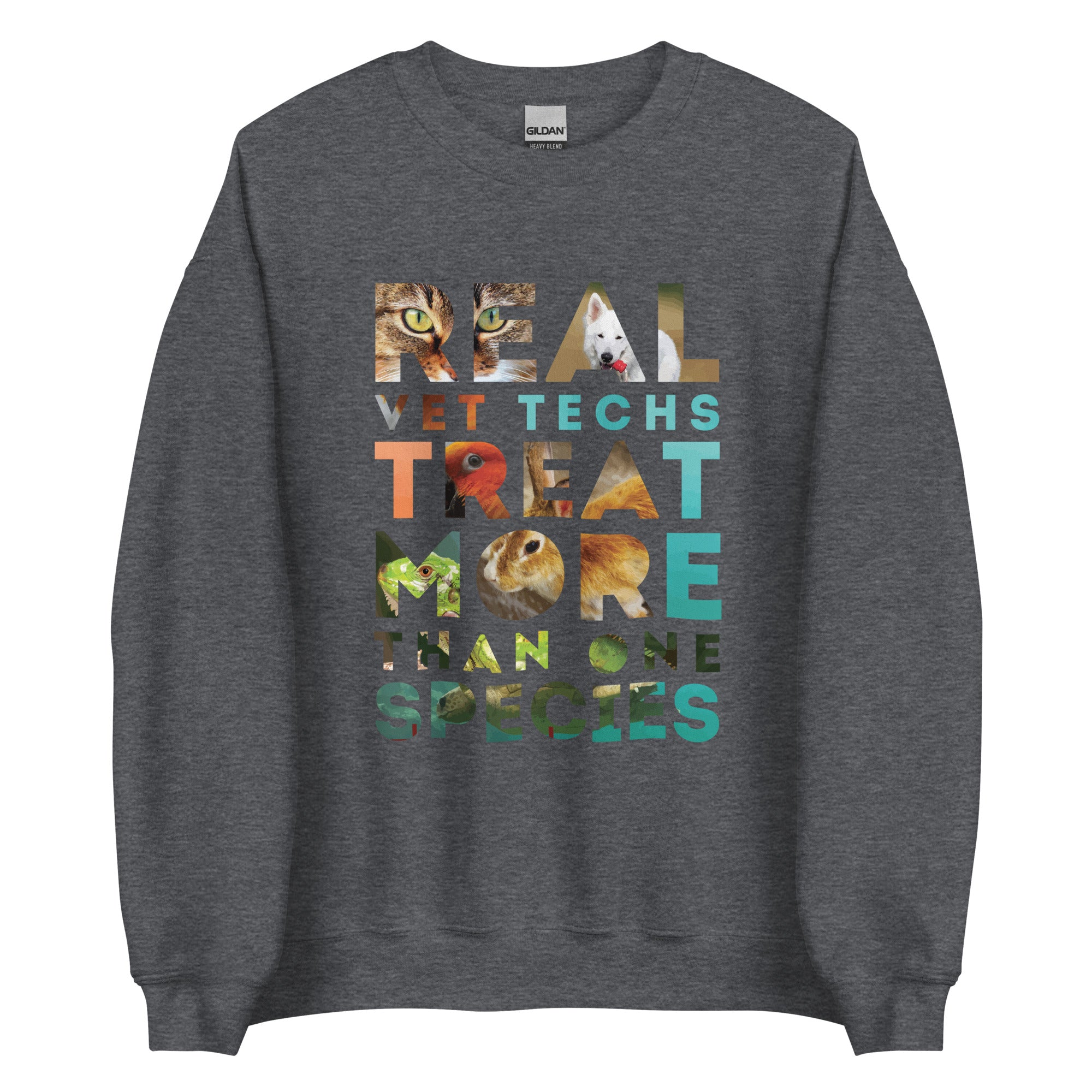 Real vet techs treat more than one species Unisex Crewneck Sweatshirt