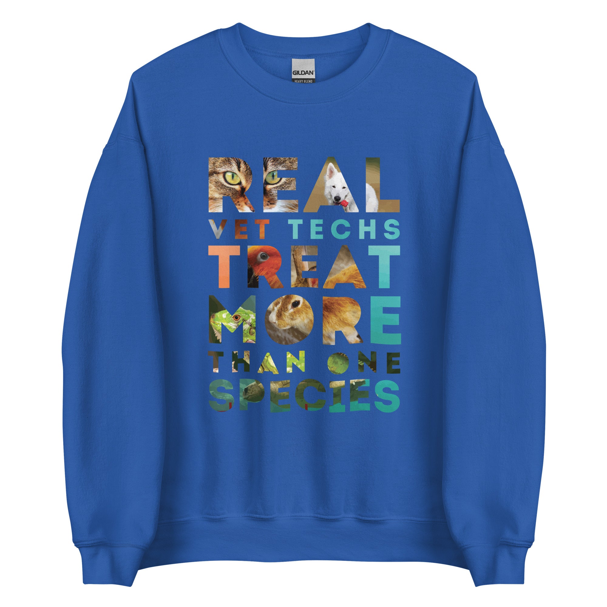 Real vet techs treat more than one species Unisex Crewneck Sweatshirt