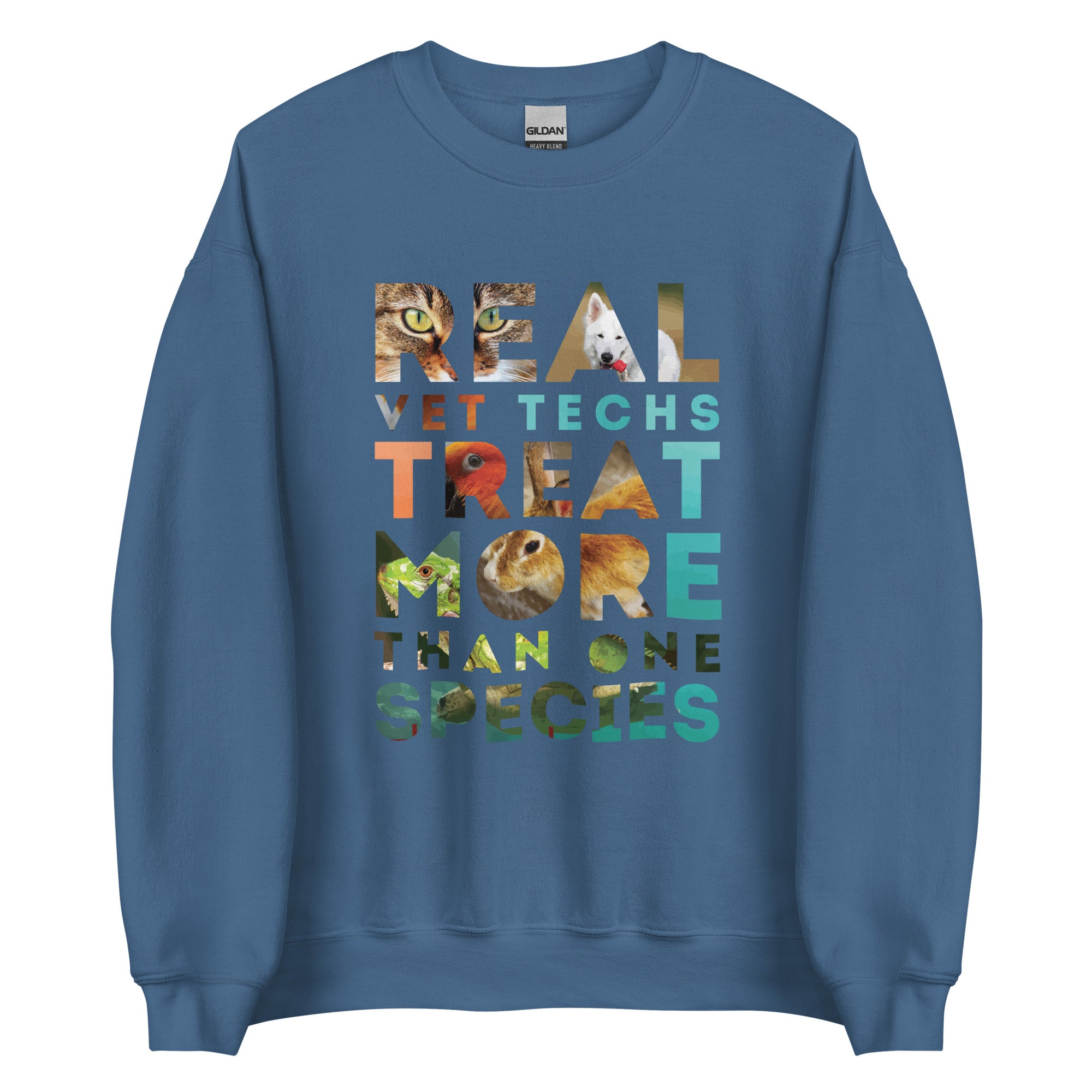 Real vet techs treat more than one species Unisex Crewneck Sweatshirt