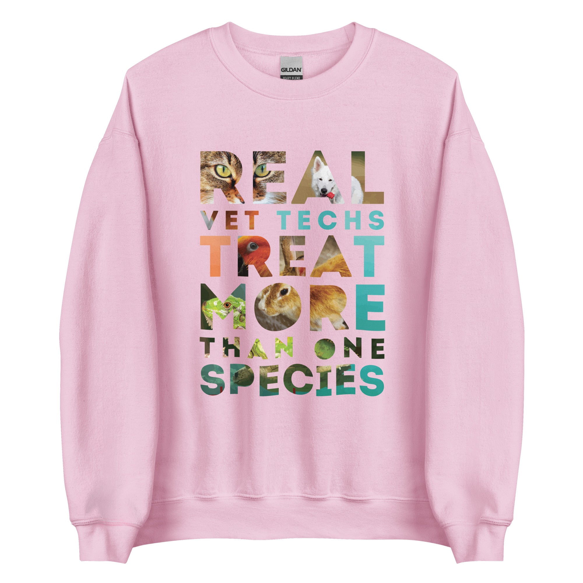 Real vet techs treat more than one species Unisex Crewneck Sweatshirt
