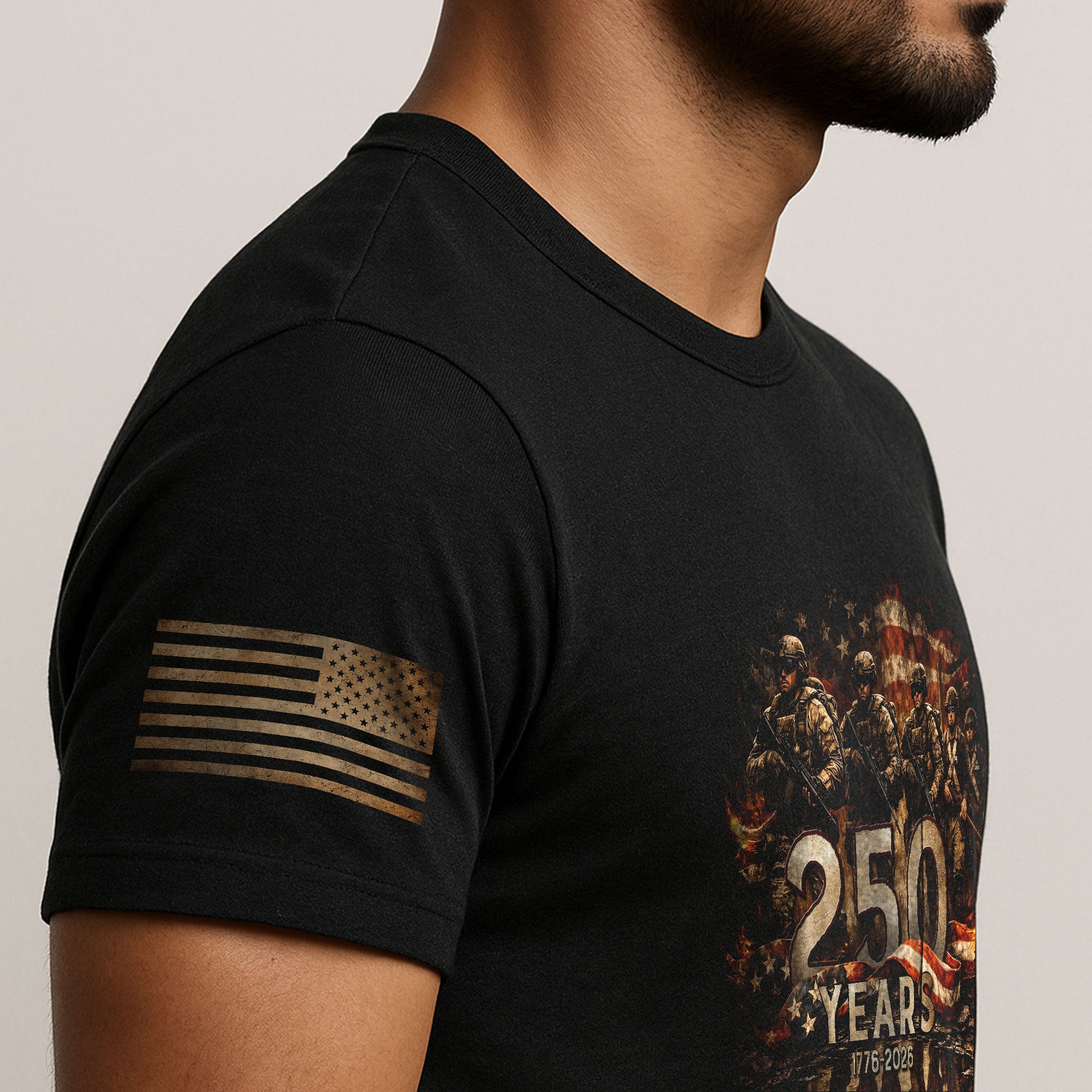 USA 250th Anniversary 1776-2026 Brothers in Arms Patriotic Soldier Heritage T-Shirt
