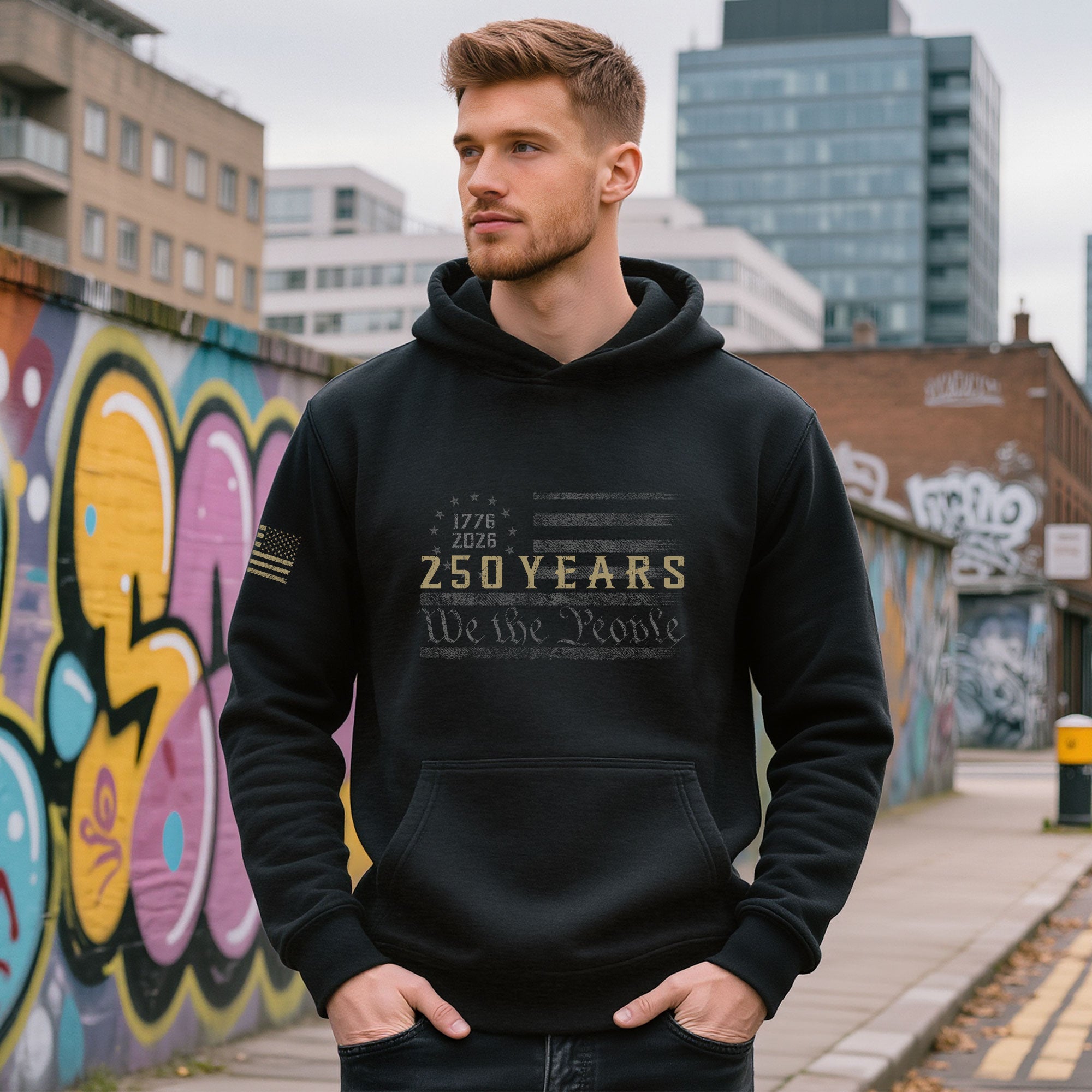 USA 250th Anniversary Hoodie 1776-2026 We The People Patriotic American Flag Heritage