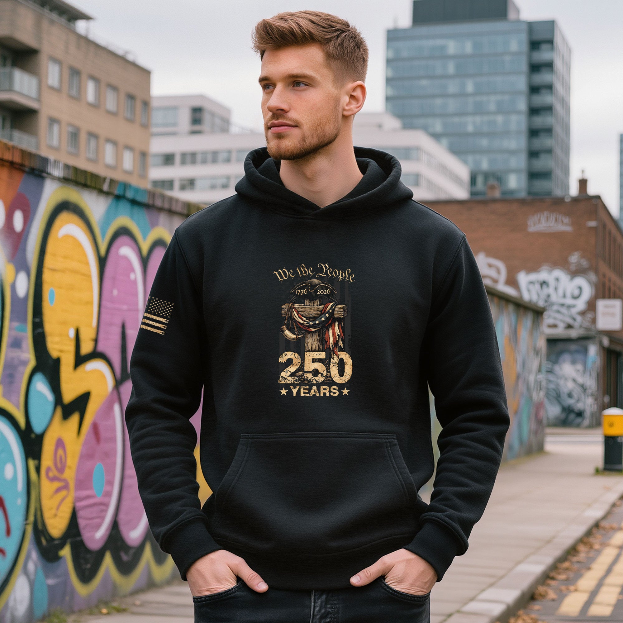 USA Faith & Freedom 250 Years Christian Patriotic Hoodie