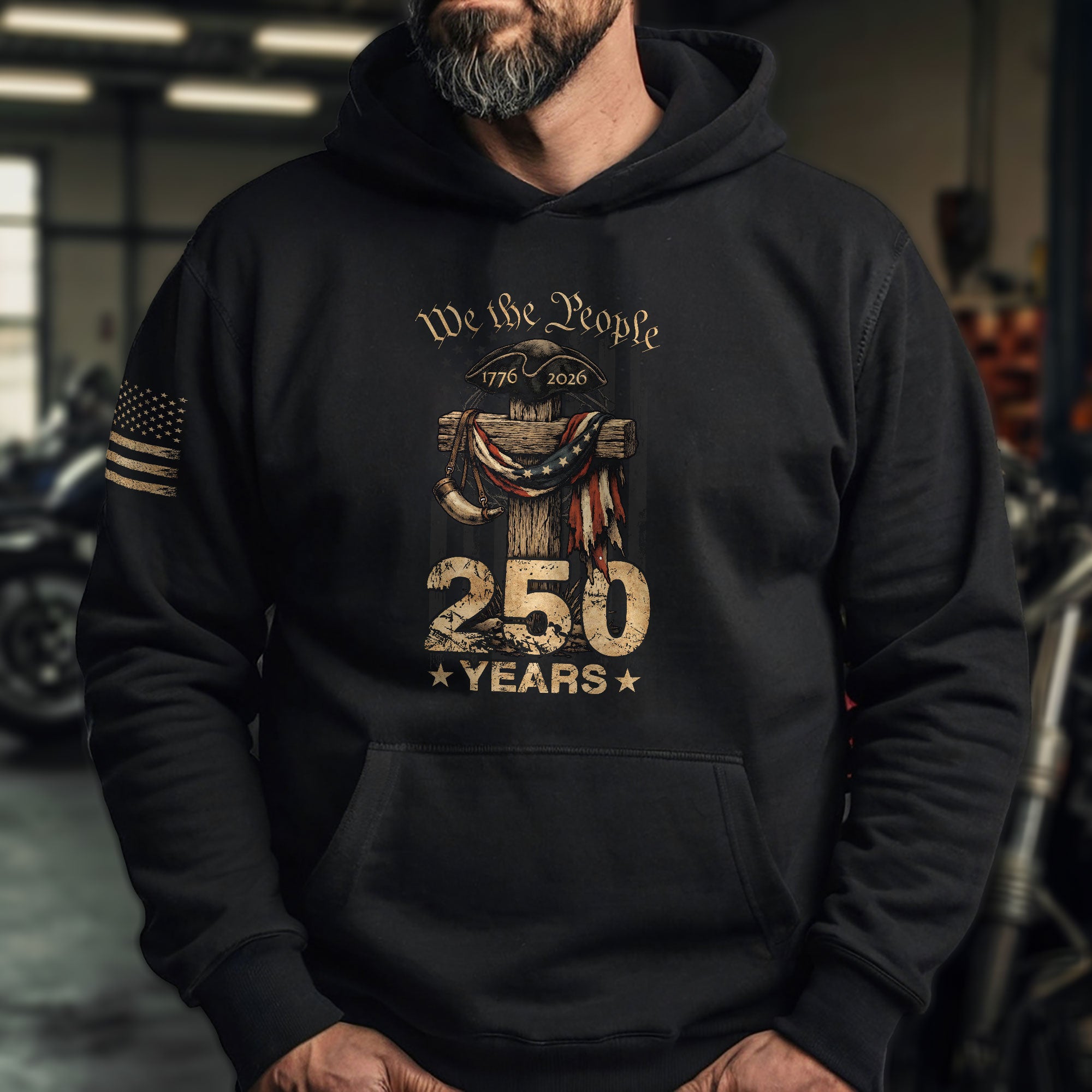 USA Faith & Freedom 250 Years Christian Patriotic Hoodie