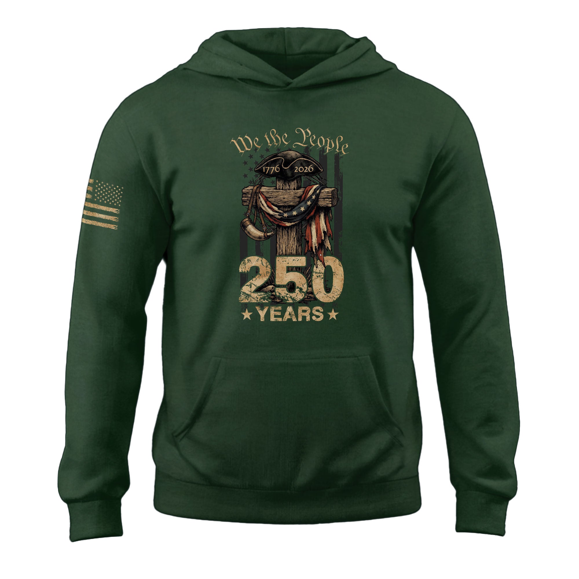 USA Faith & Freedom 250 Years Christian Patriotic Hoodie