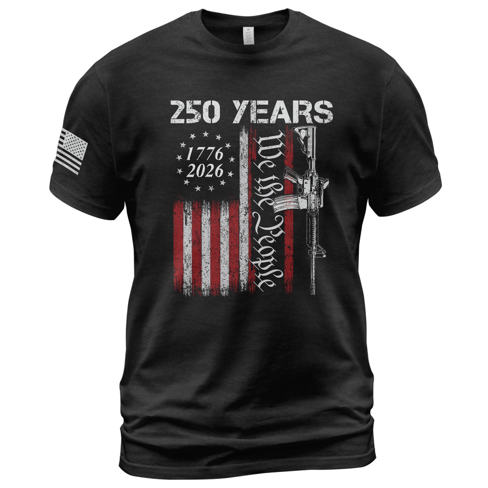 We The People 250 Years T-Shirt Vintage USA Flag 1776-2026 Independence Tee