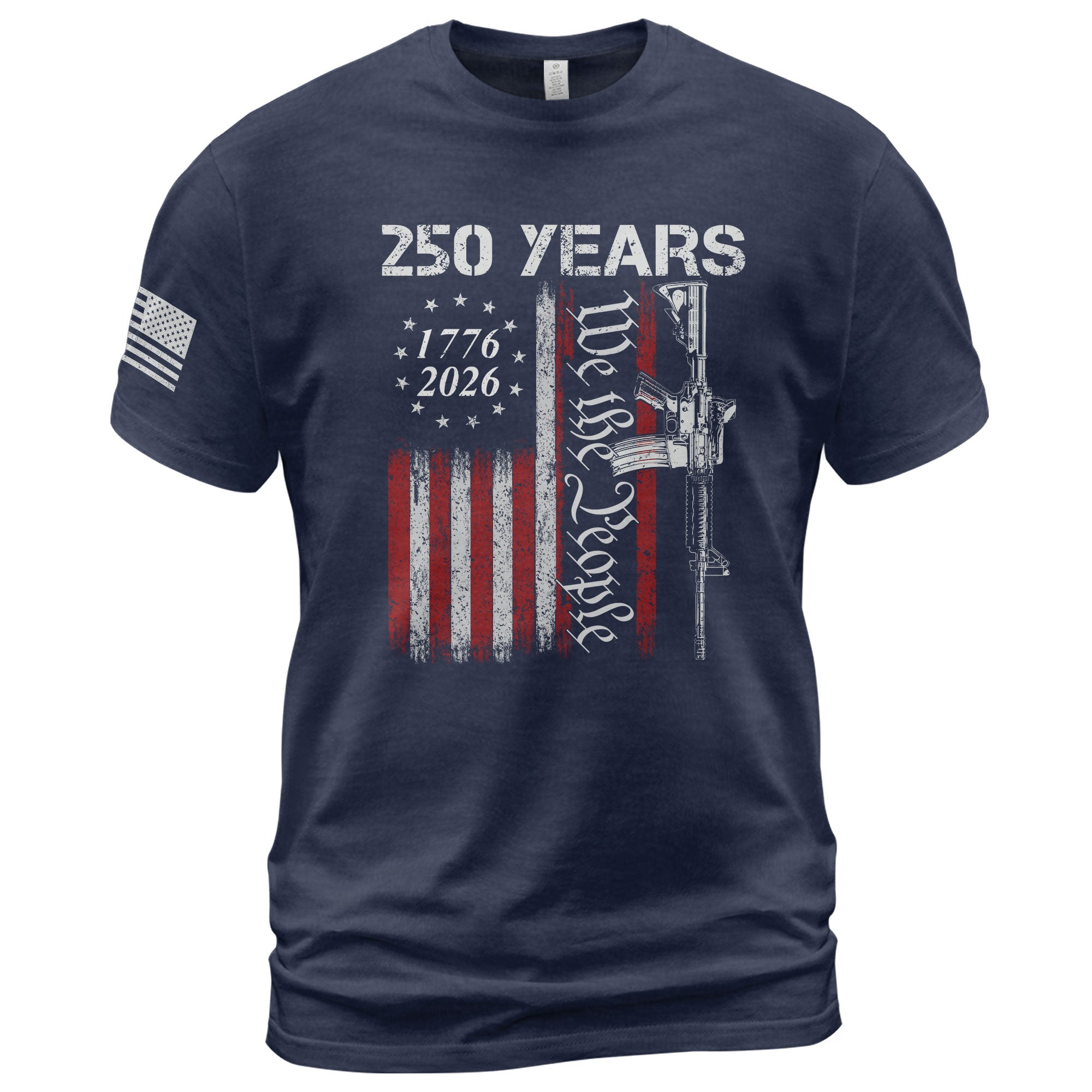 We The People 250 Years T-Shirt Vintage USA Flag 1776-2026 Independence Tee