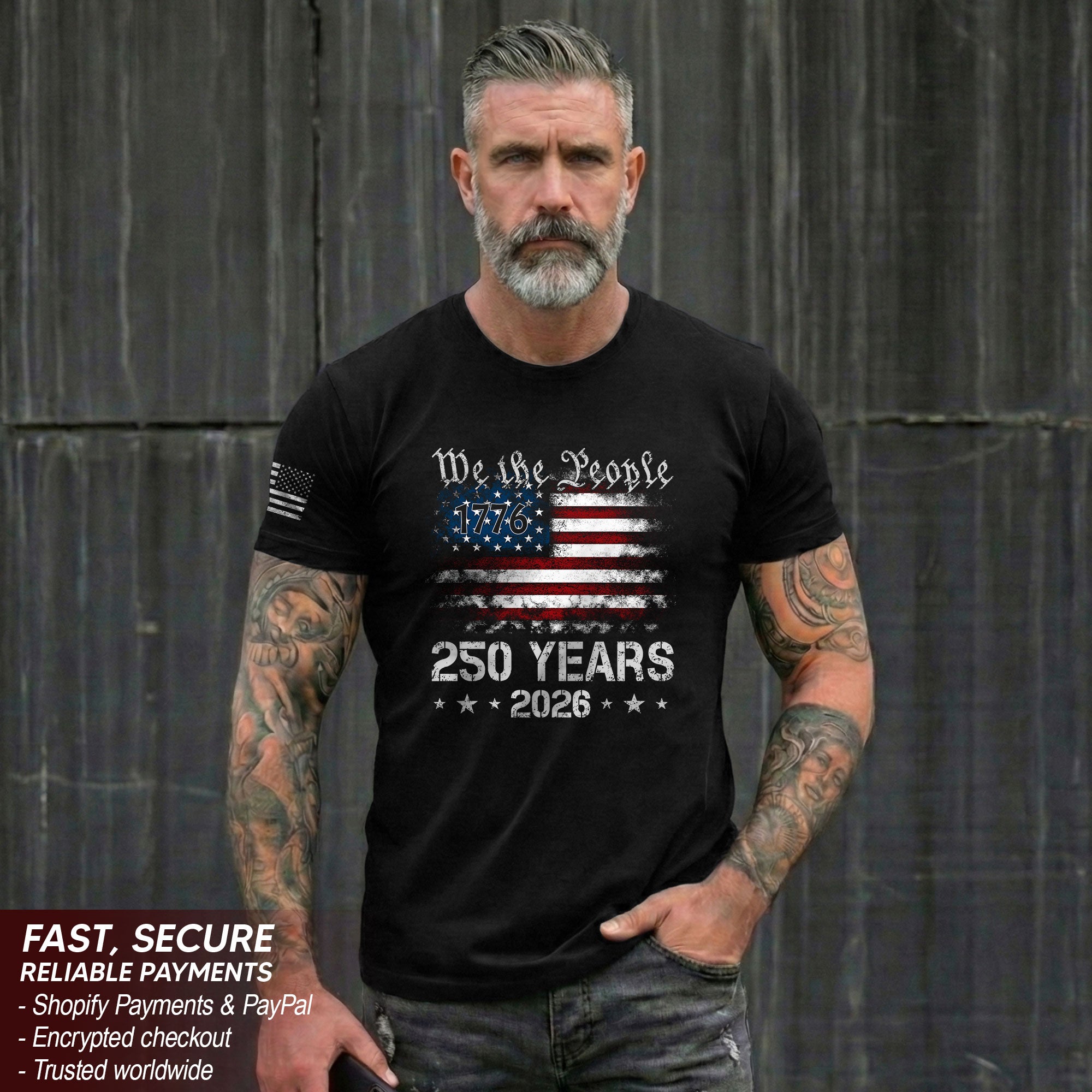 We The People 250 Years USA Flag Independence 1776-2026 T-Shirt