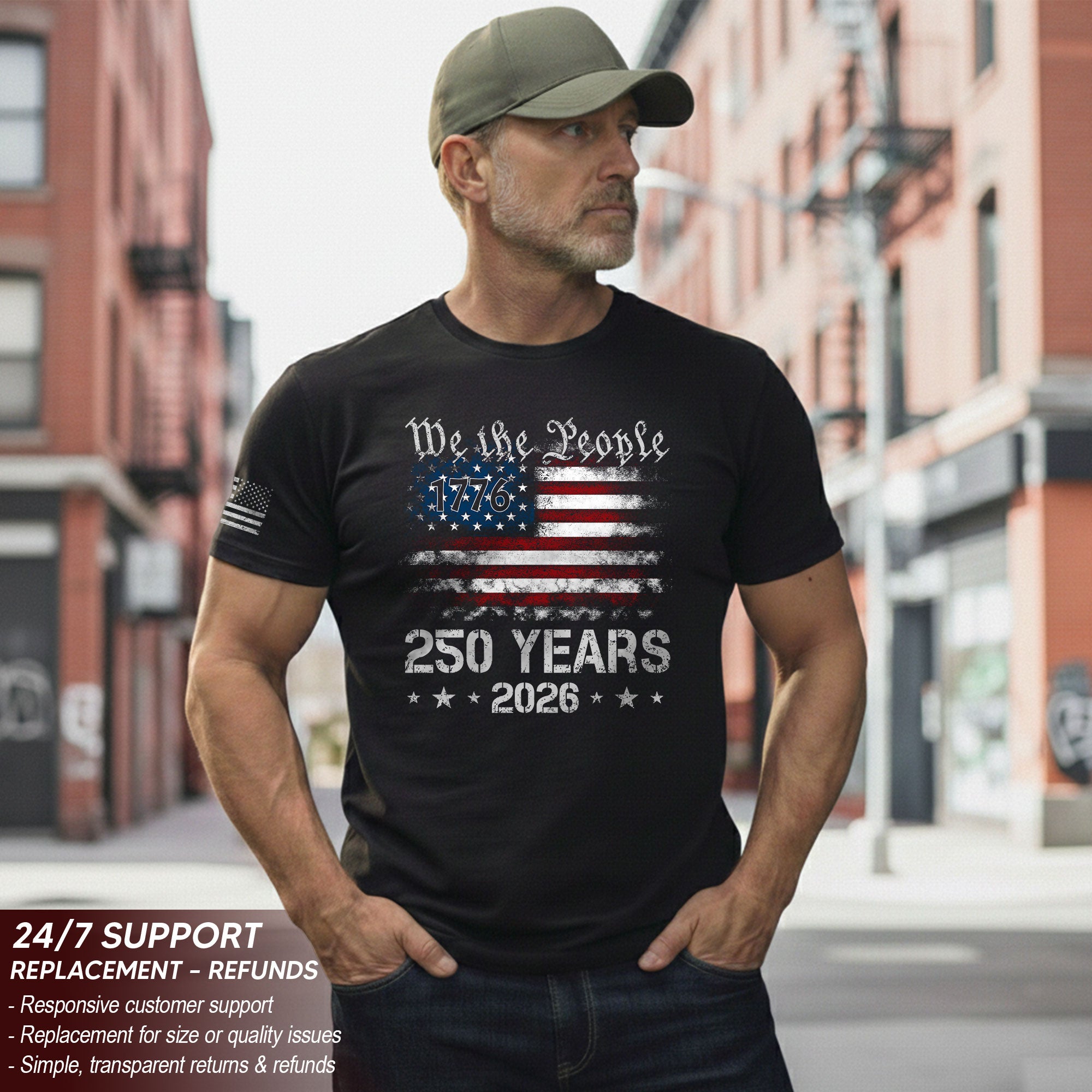 We The People 250 Years USA Flag Independence 1776-2026 T-Shirt