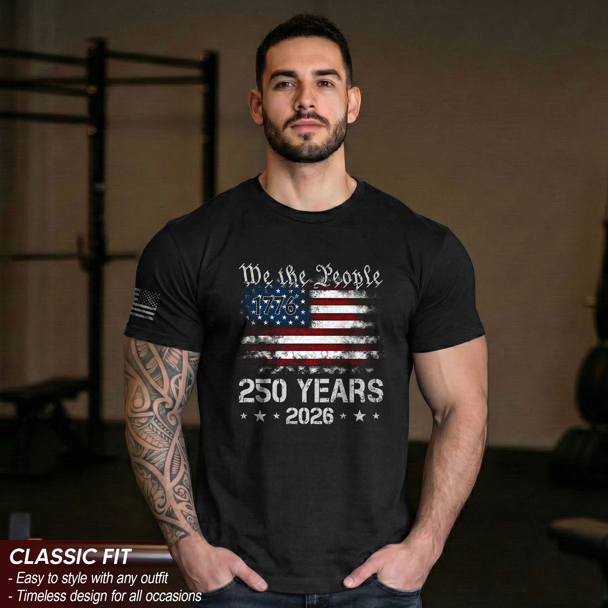 We The People 250 Years USA Flag Independence 1776-2026 T-Shirt