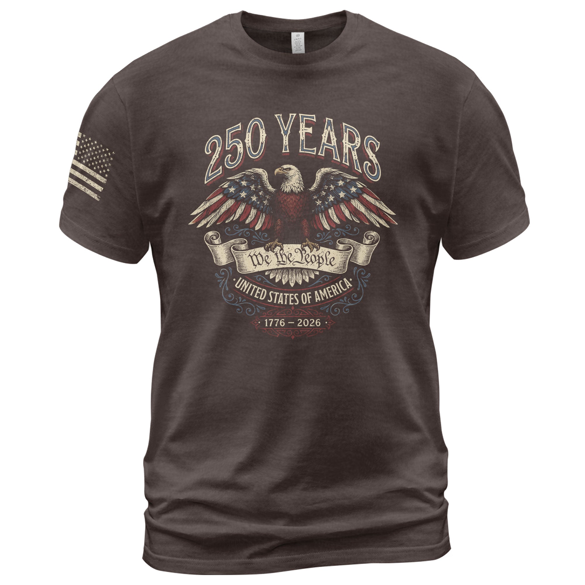 250 Years America Anniversary T-Shirt 1776-2026 American Eagle Past Present Design