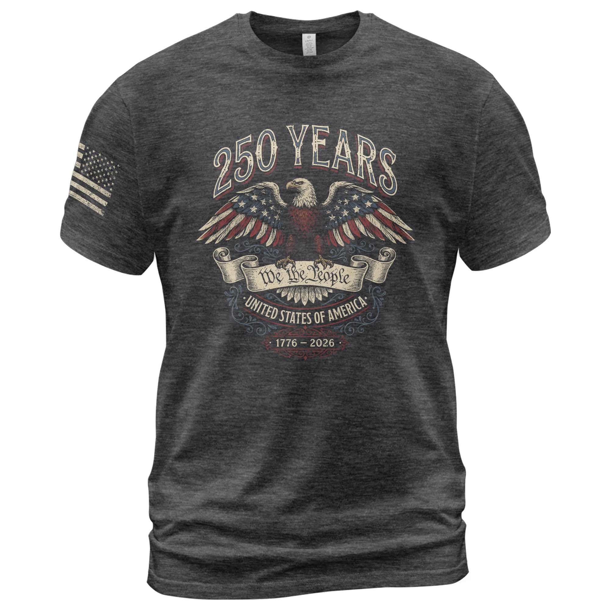 250 Years America Anniversary T-Shirt 1776-2026 American Eagle Past Present Design