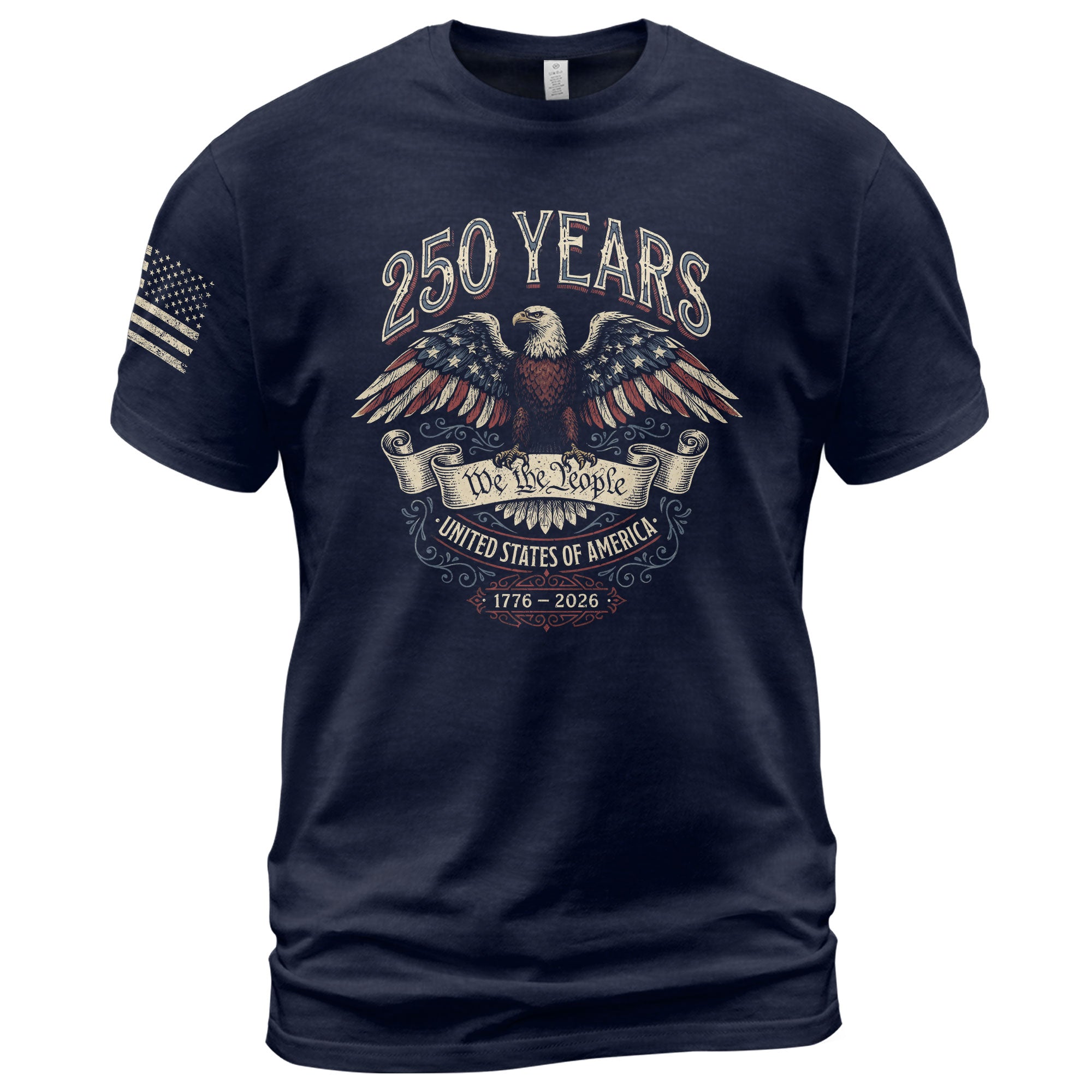 250 Years America Anniversary T-Shirt 1776-2026 American Eagle Past Present Design