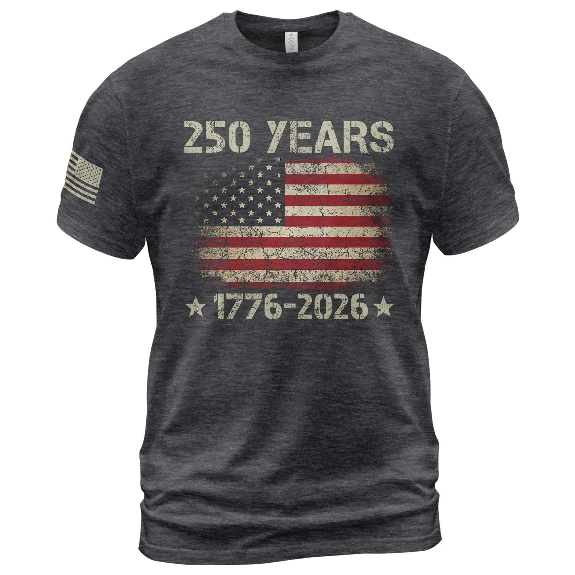 250 Years American Independence T-Shirt 1776-2026 Vintage USA Flag Patriotic Graphic