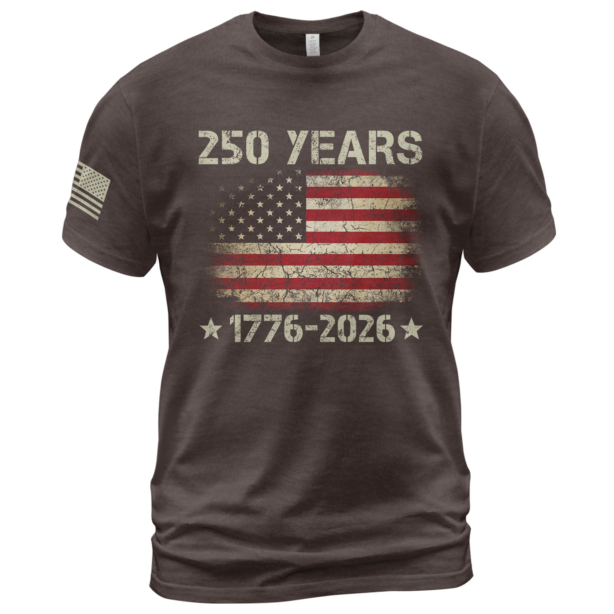 250 Years American Independence T-Shirt 1776-2026 Vintage USA Flag Patriotic Graphic