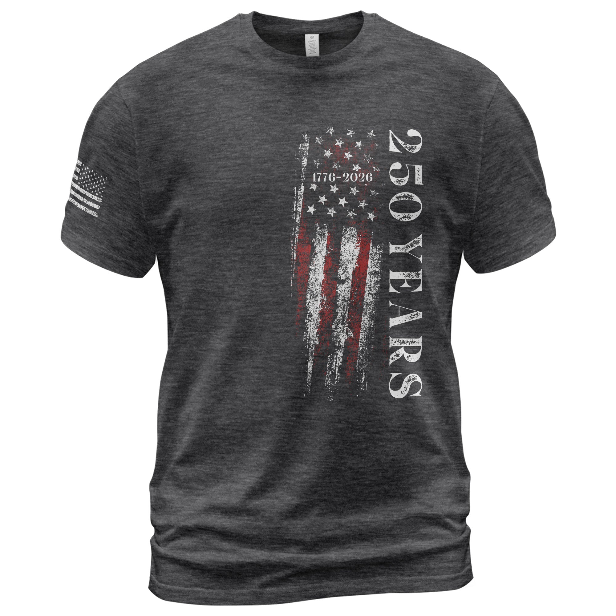 250 Years Vertical American Flag T-Shirt Vintage USA Independence 1776-2026