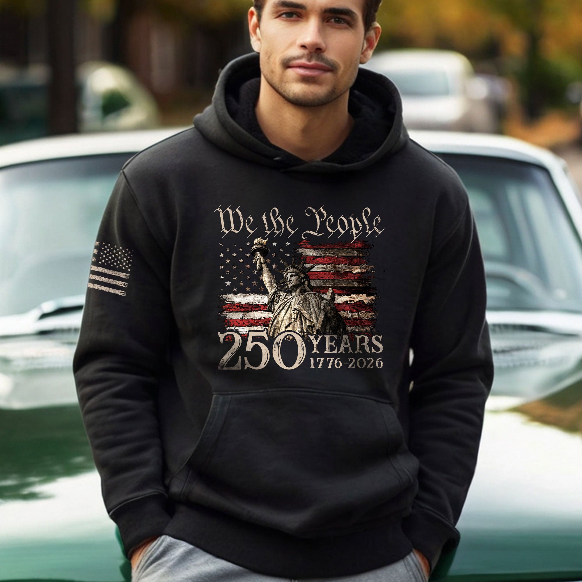 250th Anniversary USA Hoodie 1776-2026 Patriotic American Flag Pullover