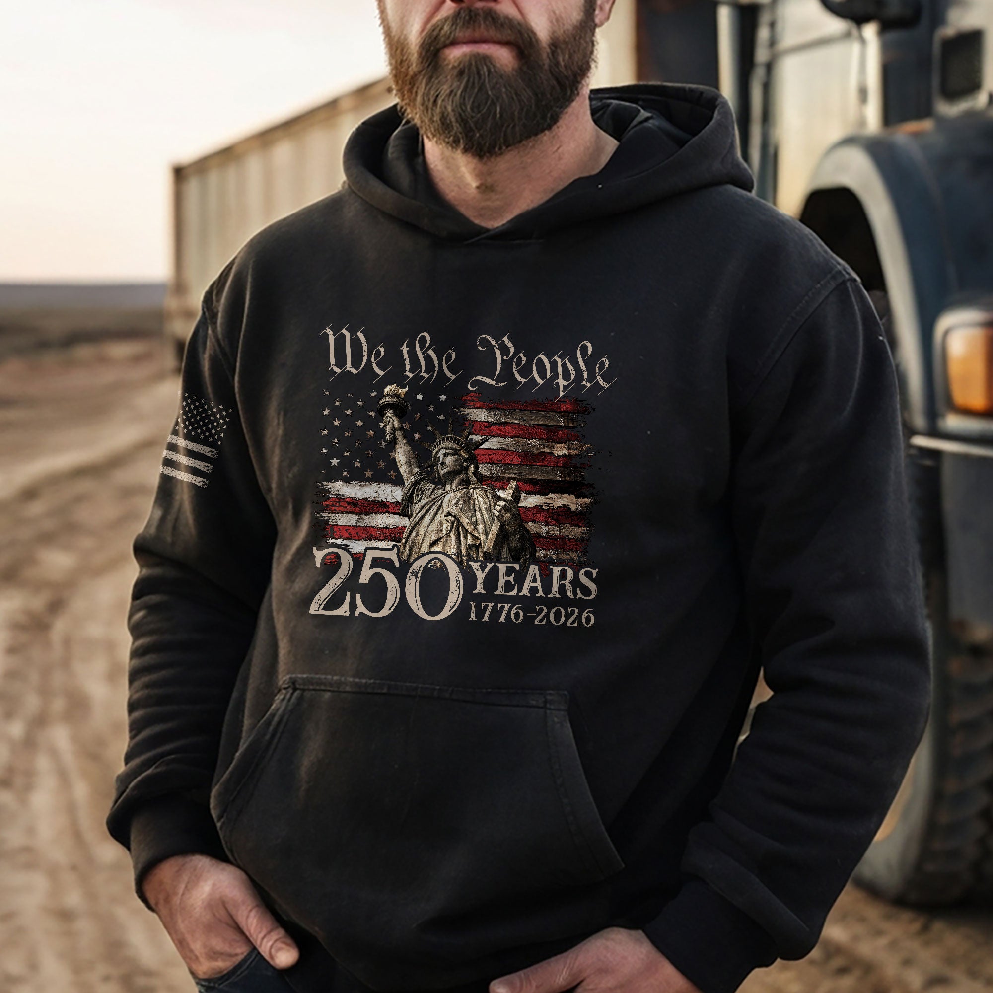 250th Anniversary USA Hoodie 1776-2026 Patriotic American Flag Pullover
