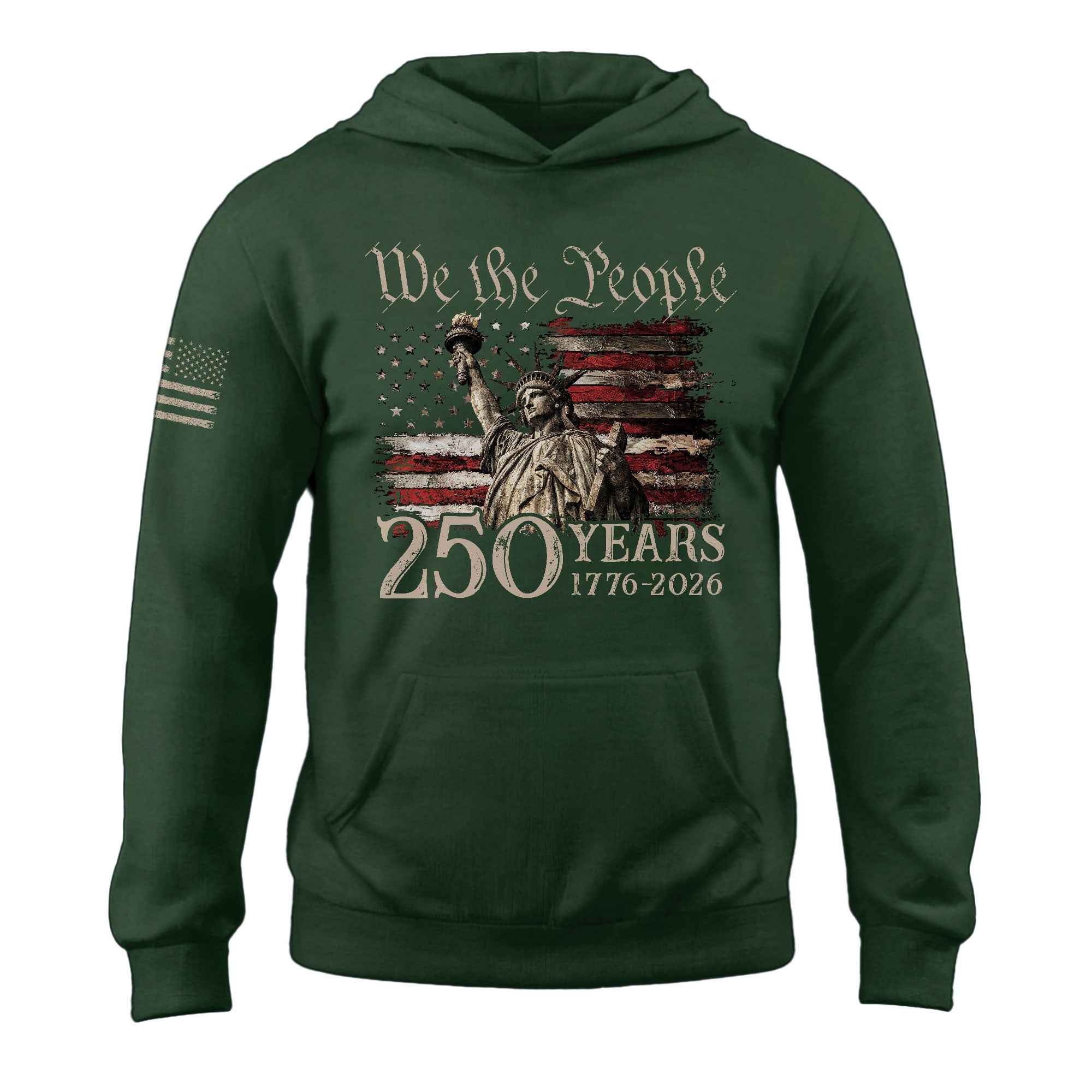 250th Anniversary USA Hoodie 1776-2026 Patriotic American Flag Pullover