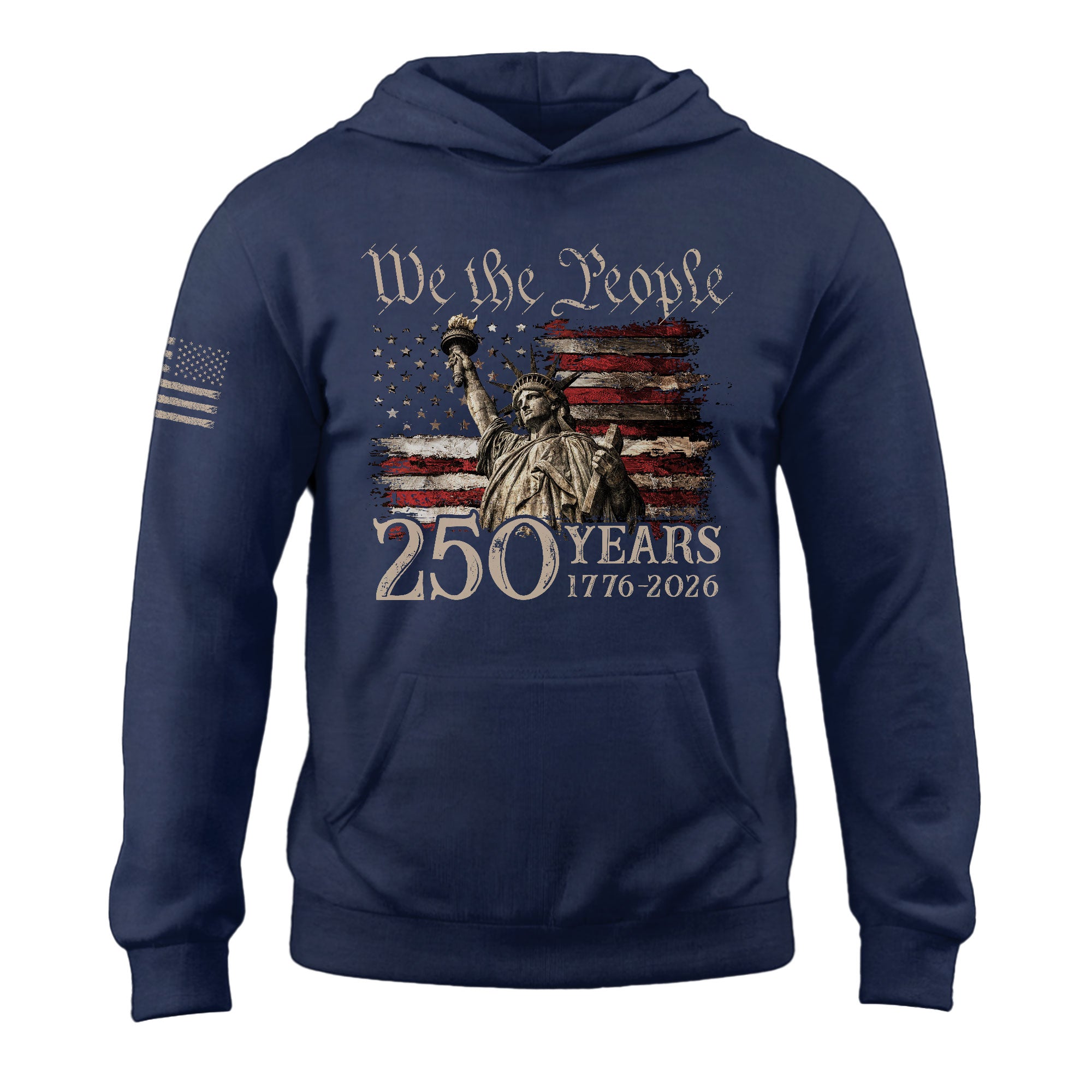 250th Anniversary USA Hoodie 1776-2026 Patriotic American Flag Pullover