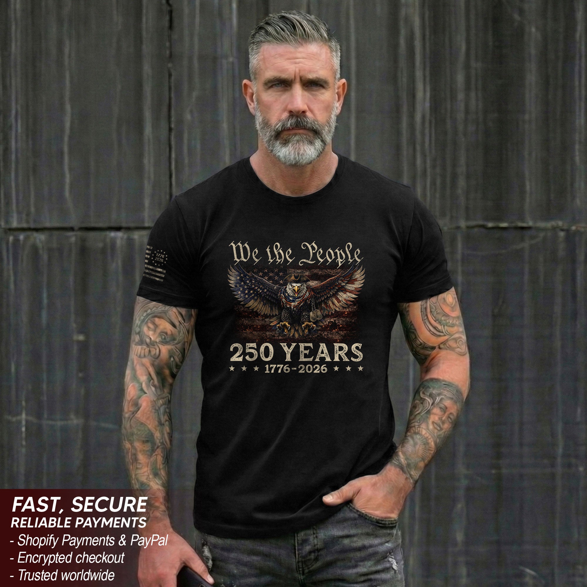 America 1776-2026 250th Anniversary Eagle Freedom Legacy T-Shirt