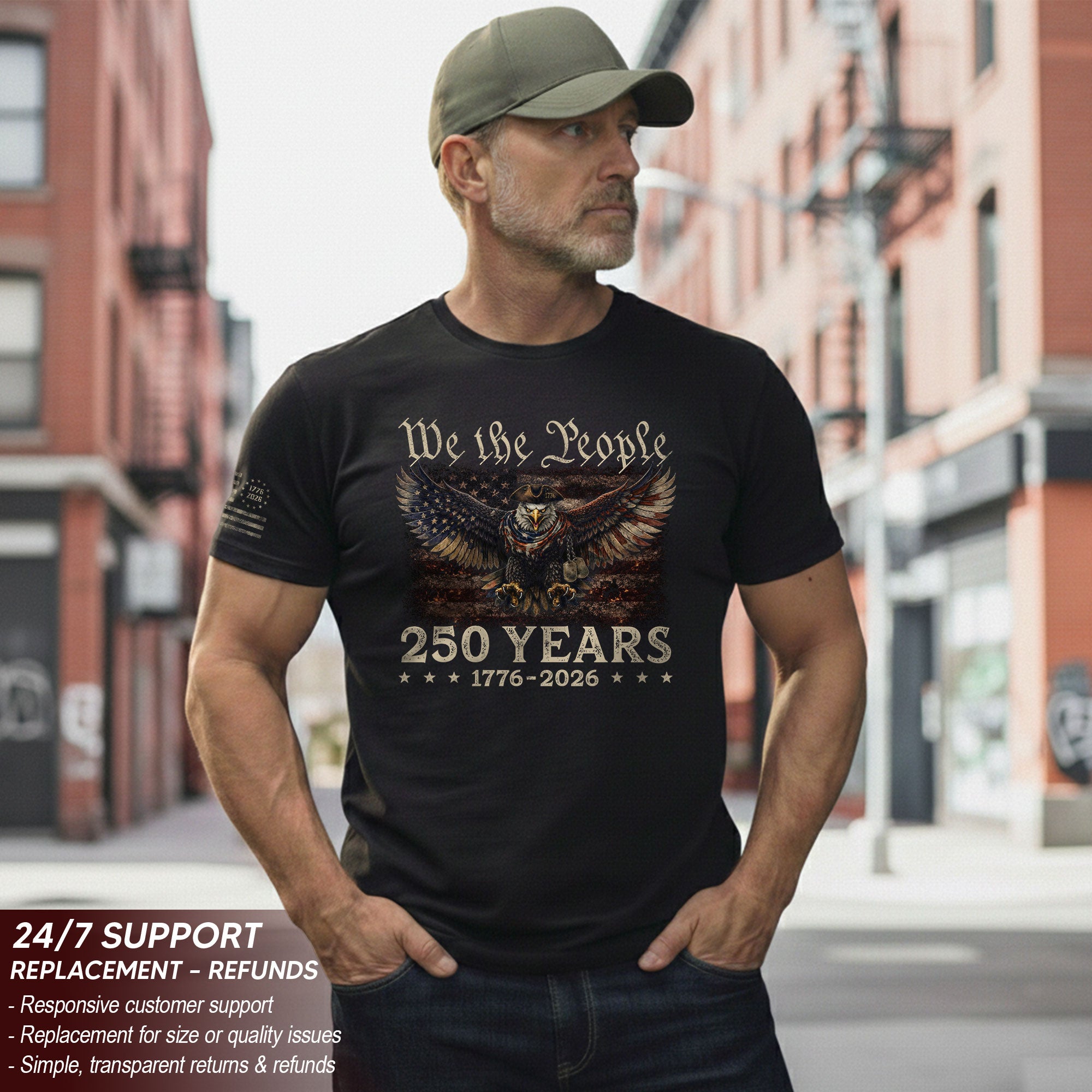 America 1776-2026 250th Anniversary Eagle Freedom Legacy T-Shirt