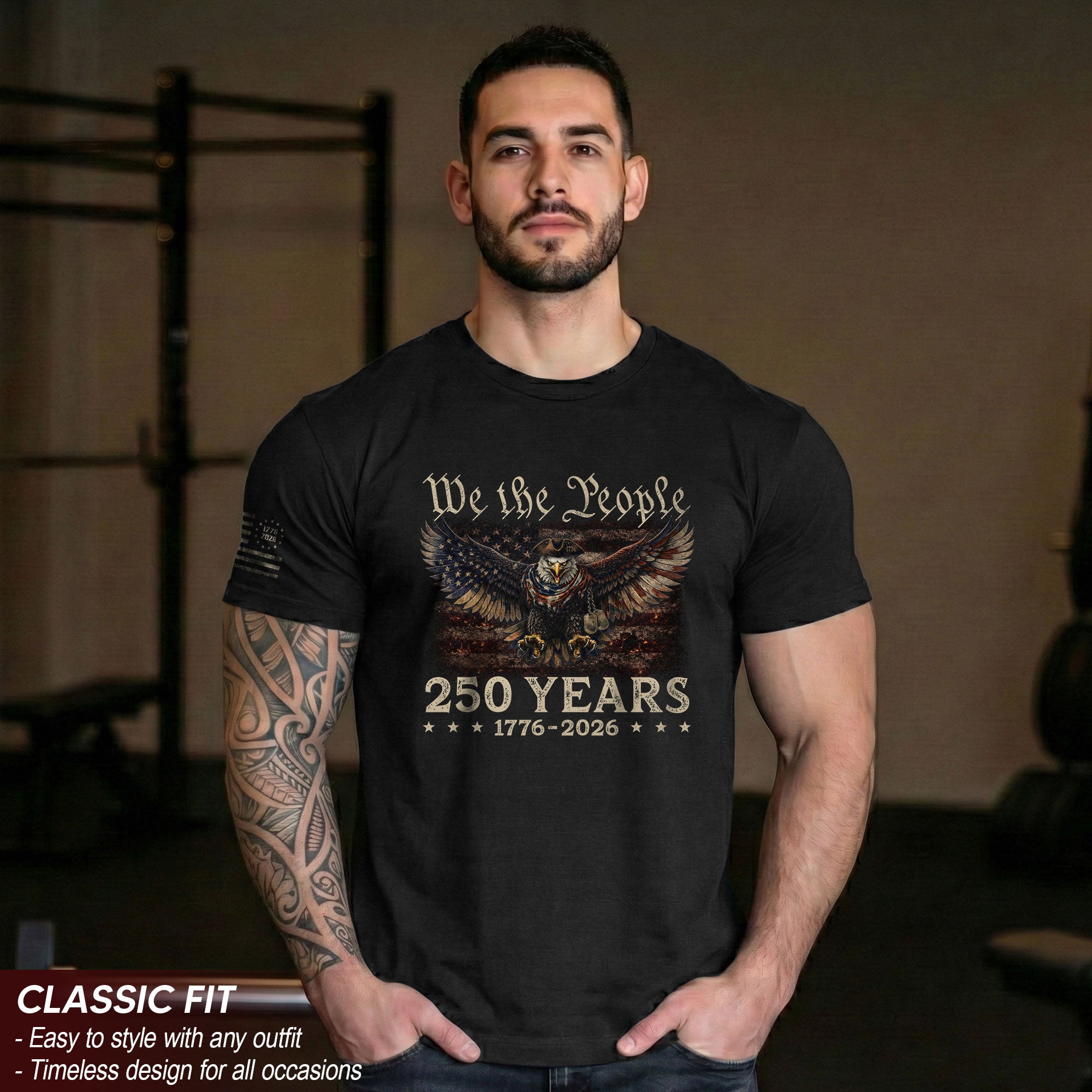 America 1776-2026 250th Anniversary Eagle Freedom Legacy T-Shirt