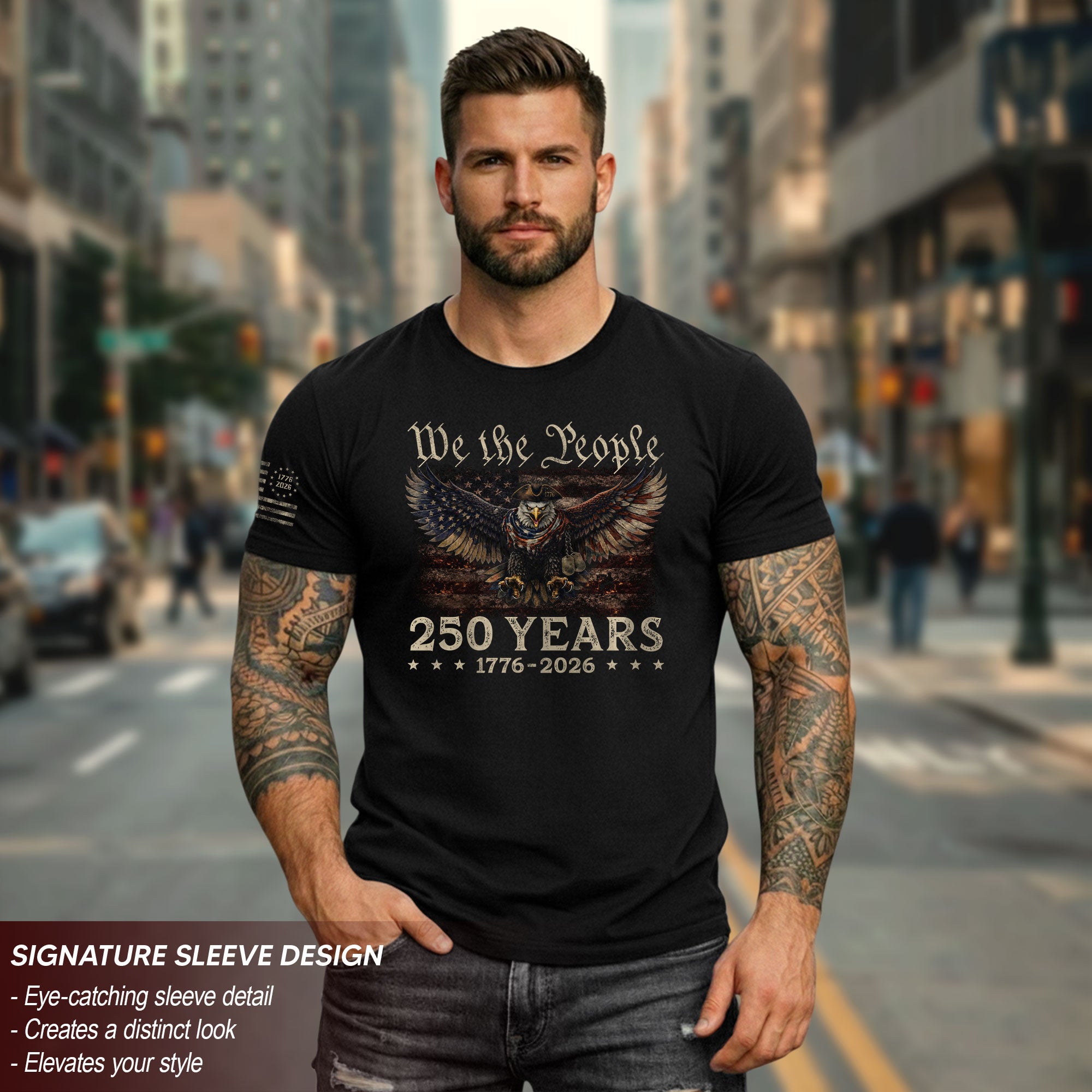America 1776-2026 250th Anniversary Eagle Freedom Legacy T-Shirt