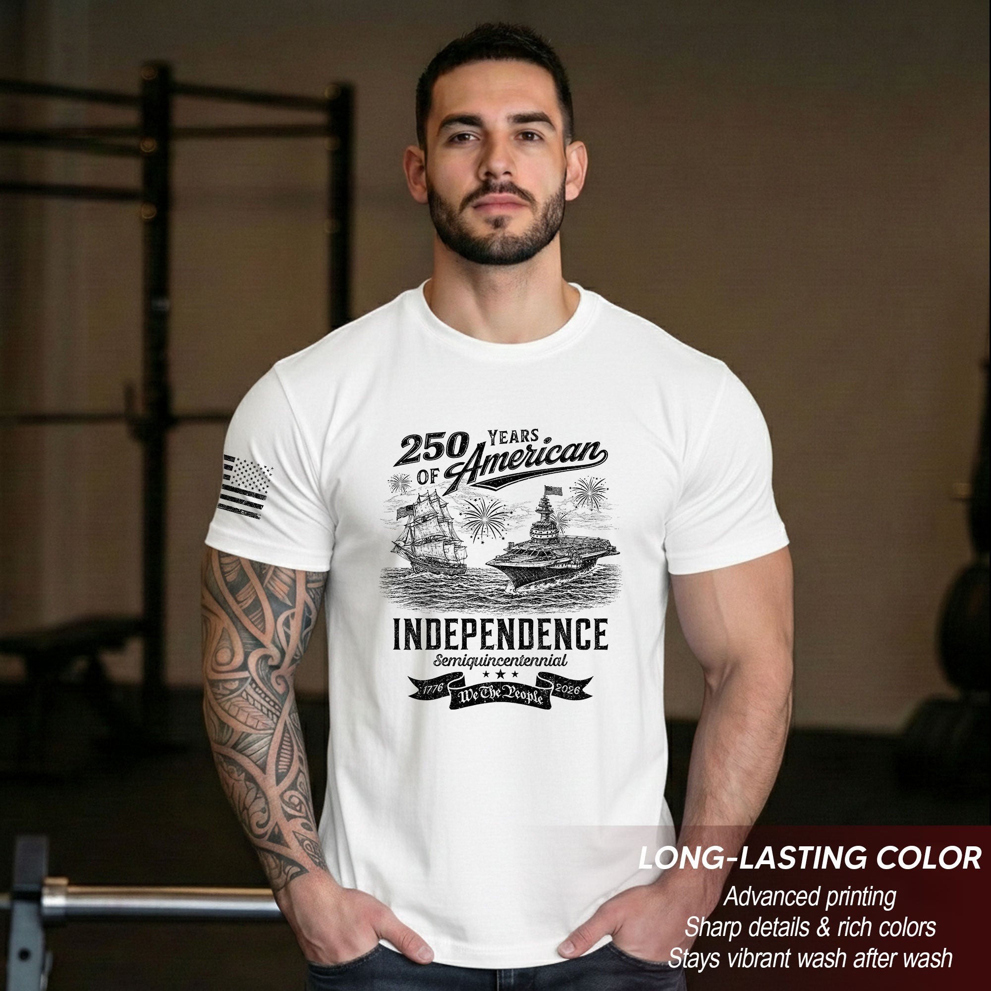 Men's 250th America Freedom Journey Patriotic T-Shirt