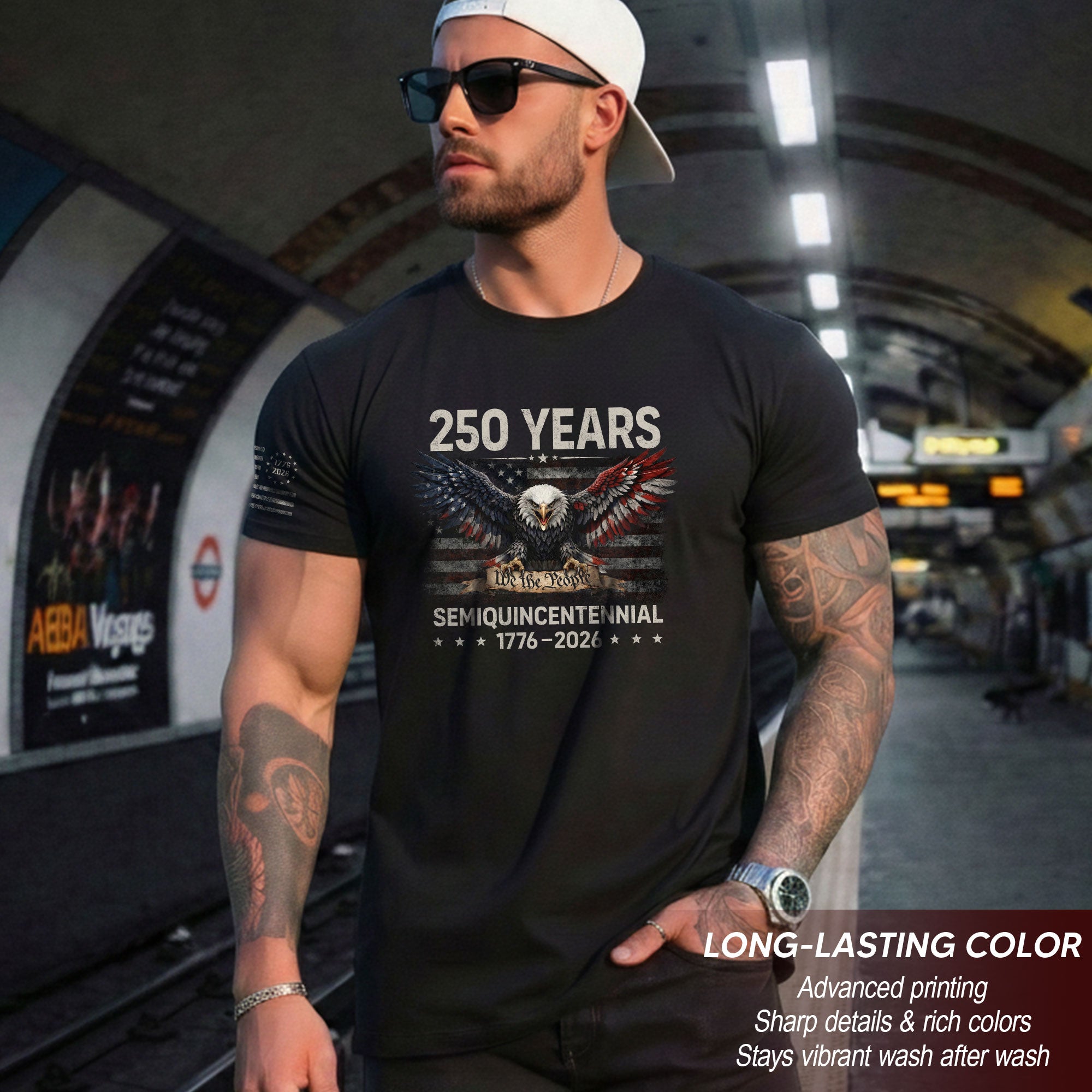 USA 1776-2026 250th Anniversary T-Shirt with Eagle Spirit of Freedom