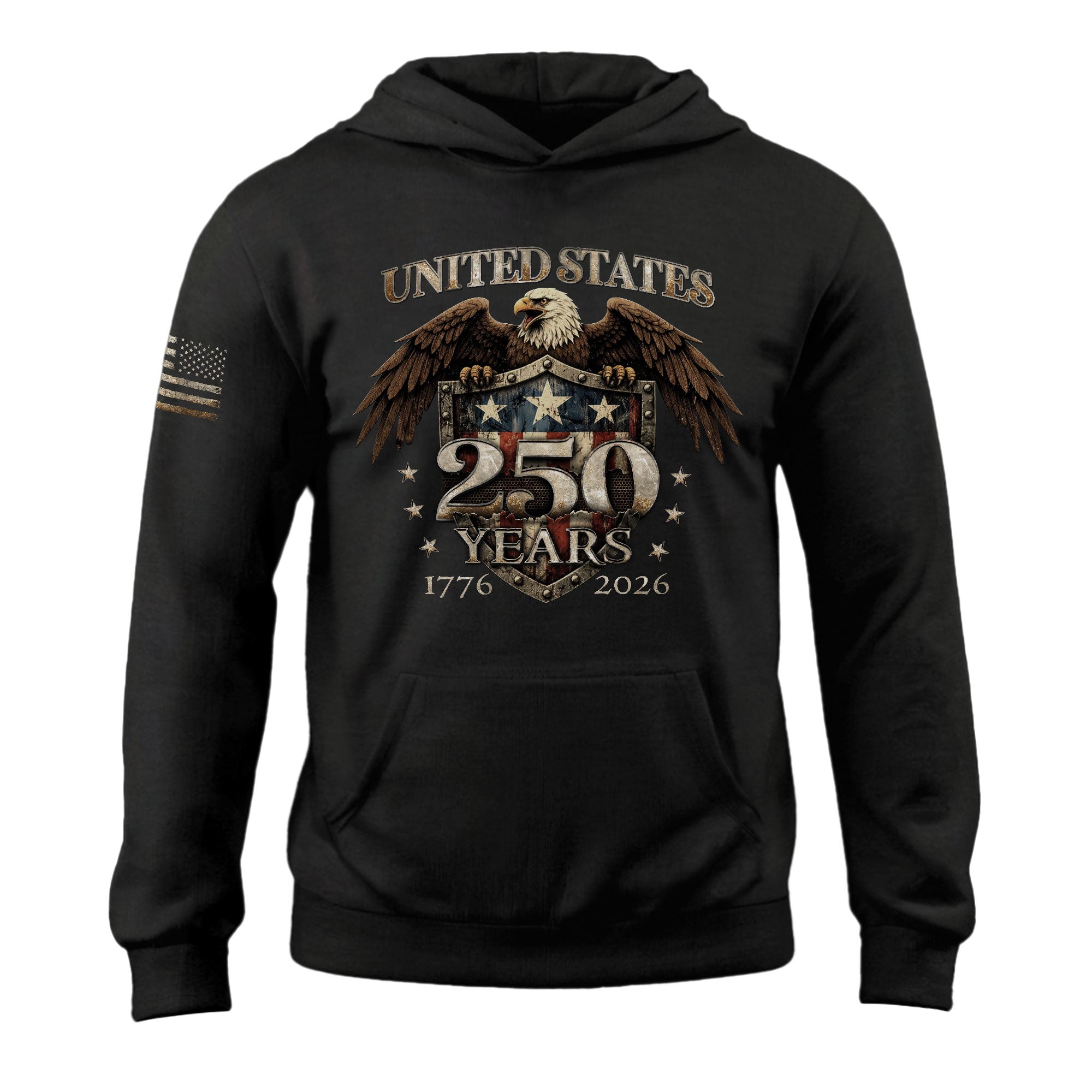USA 250 Years Anniversary Hoodie 1776-2026 Vintage Patriotic American Flag Unisex
