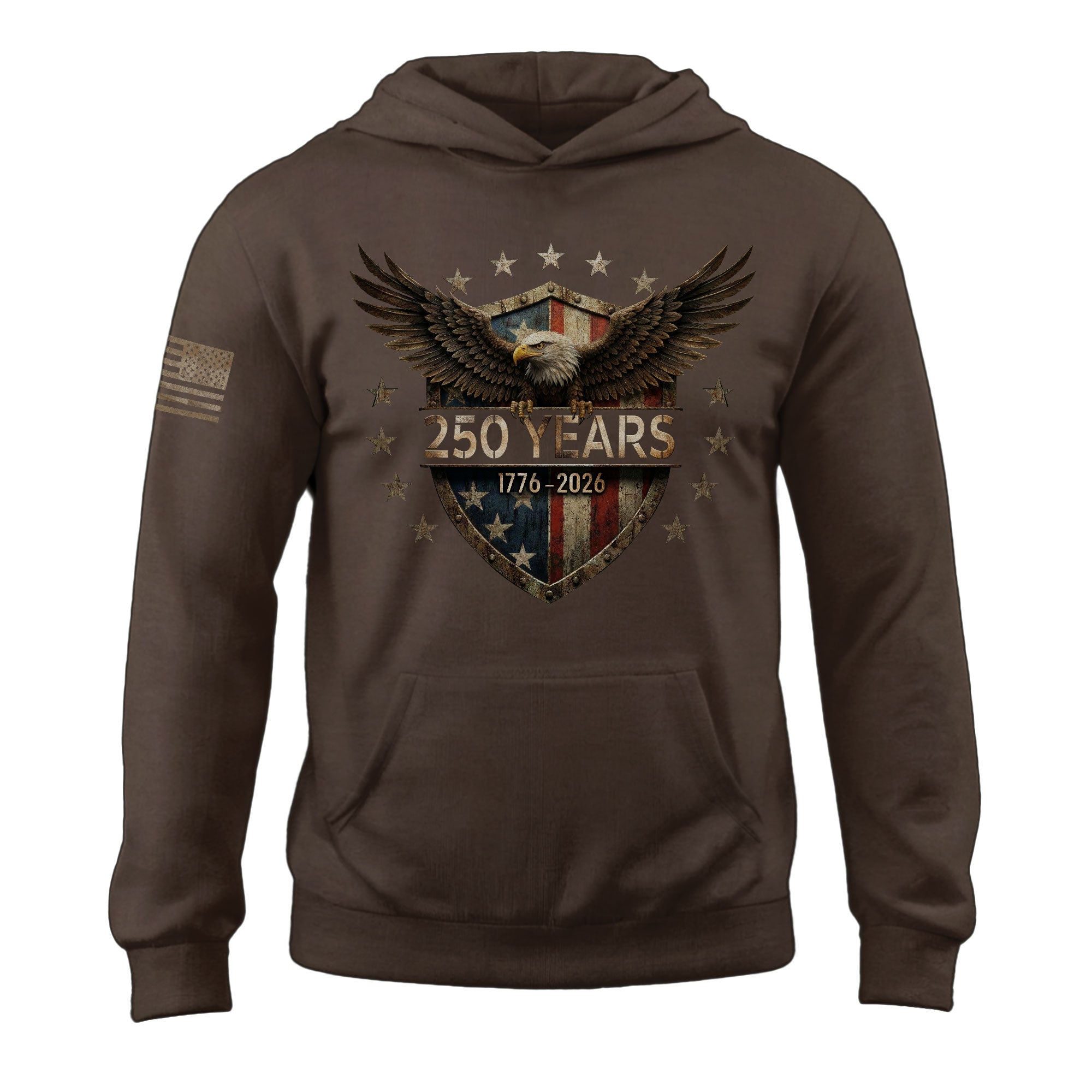 USA 250th Anniversary Hoodie 1776-2026 American Flag Eagle Patriotic Men's