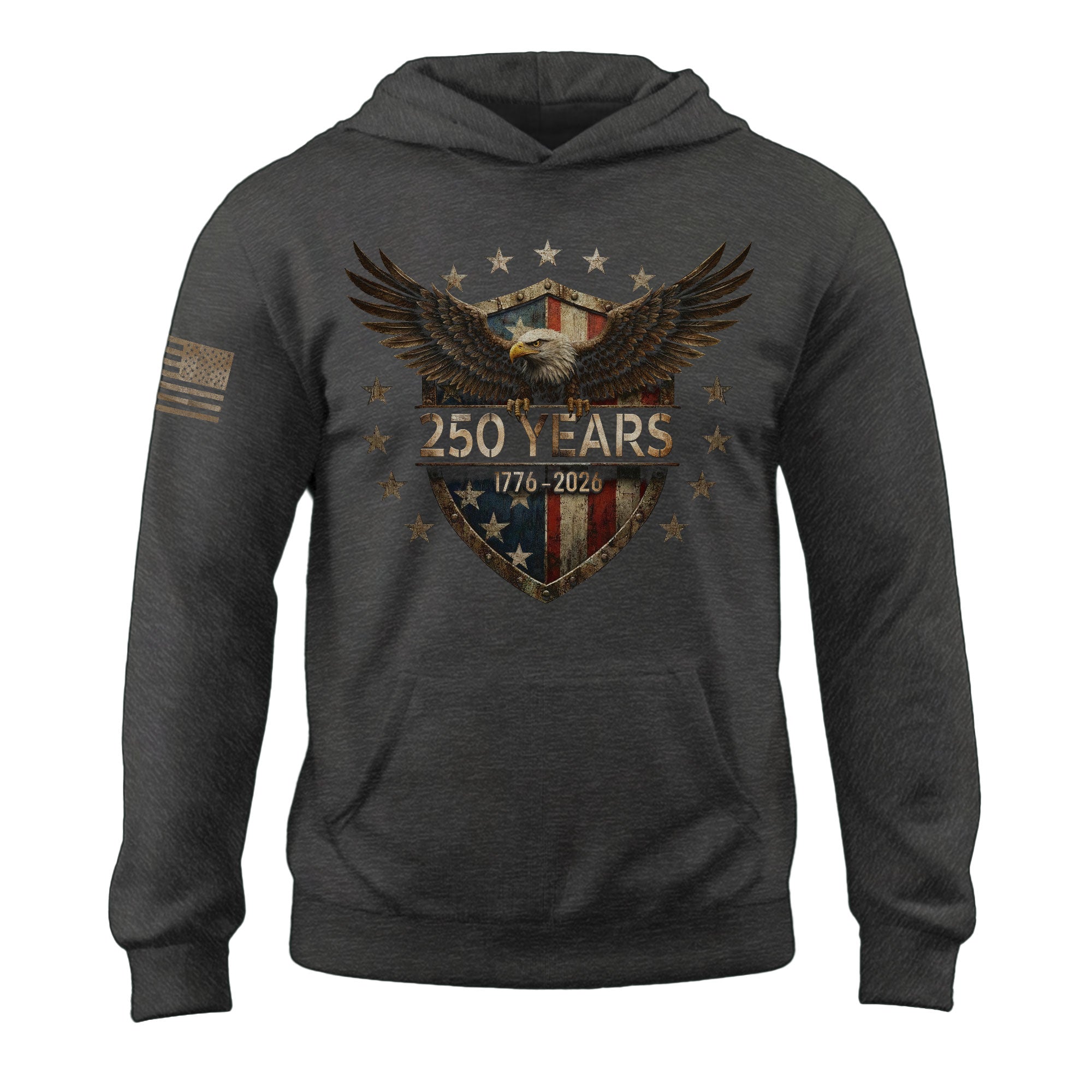 USA 250th Anniversary Hoodie 1776-2026 American Flag Eagle Patriotic Men's