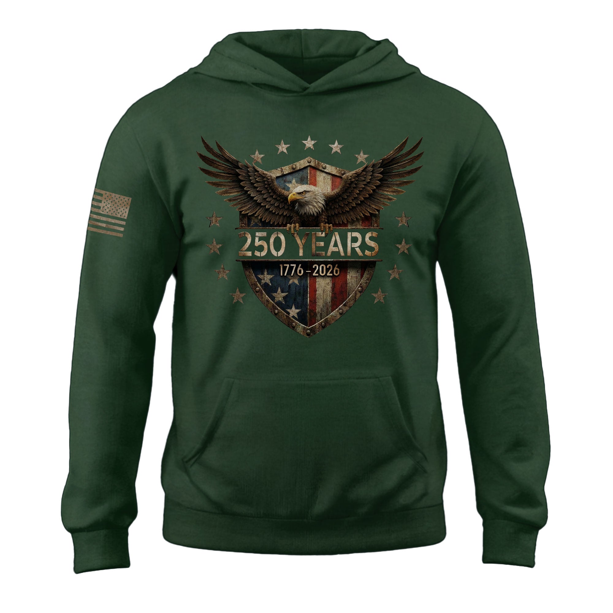 USA 250th Anniversary Hoodie 1776-2026 American Flag Eagle Patriotic Men's
