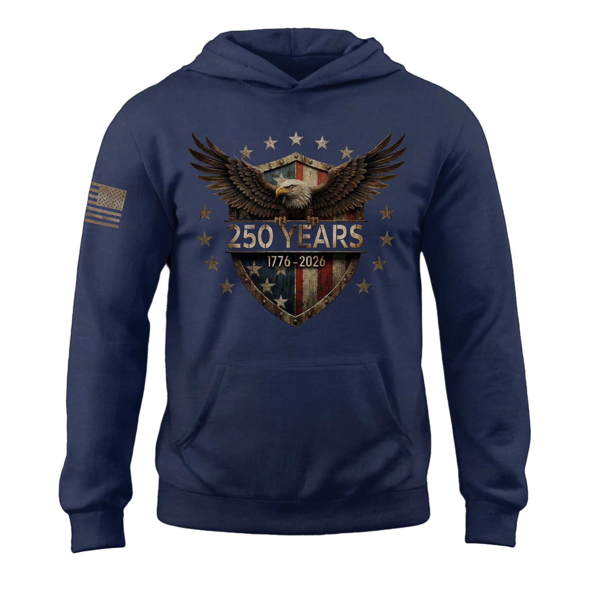 USA 250th Anniversary Hoodie 1776-2026 American Flag Eagle Patriotic Men's