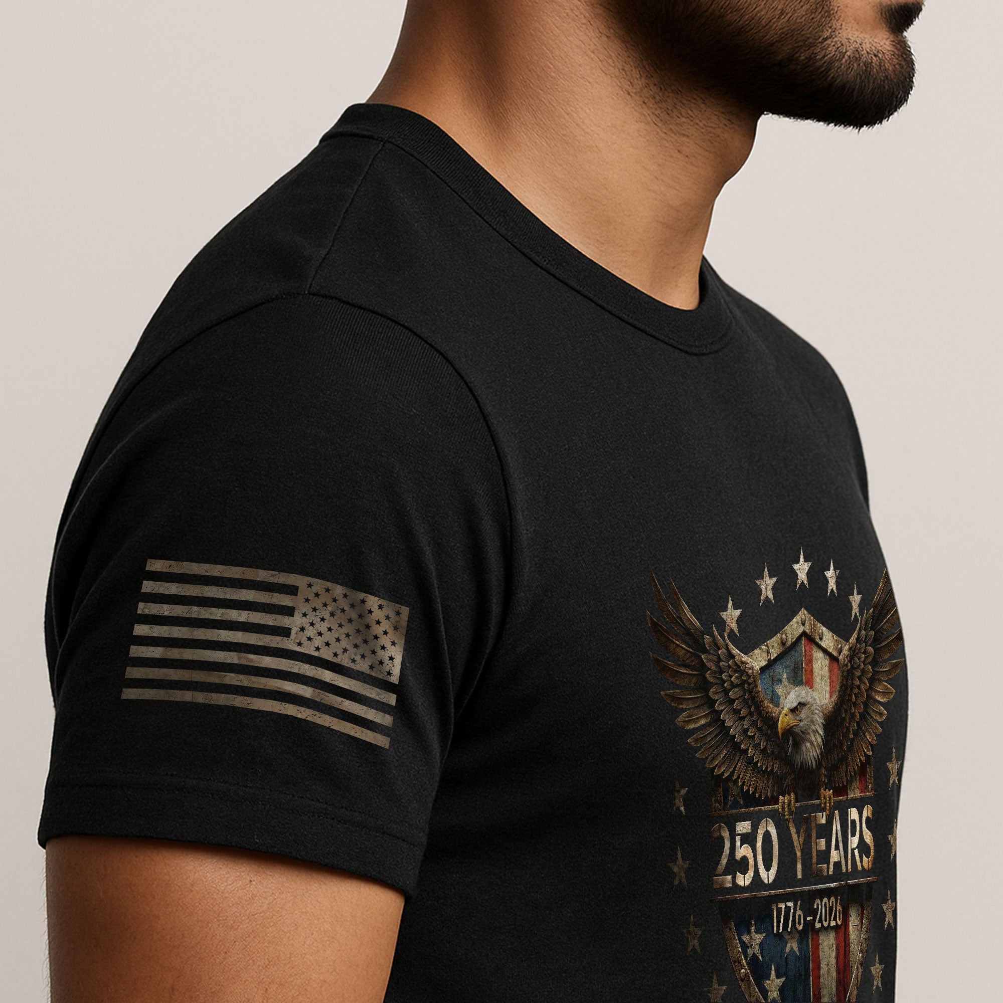 USA 250th Anniversary Men's T-Shirt 1776-2026 American Flag Eagle Patriotic