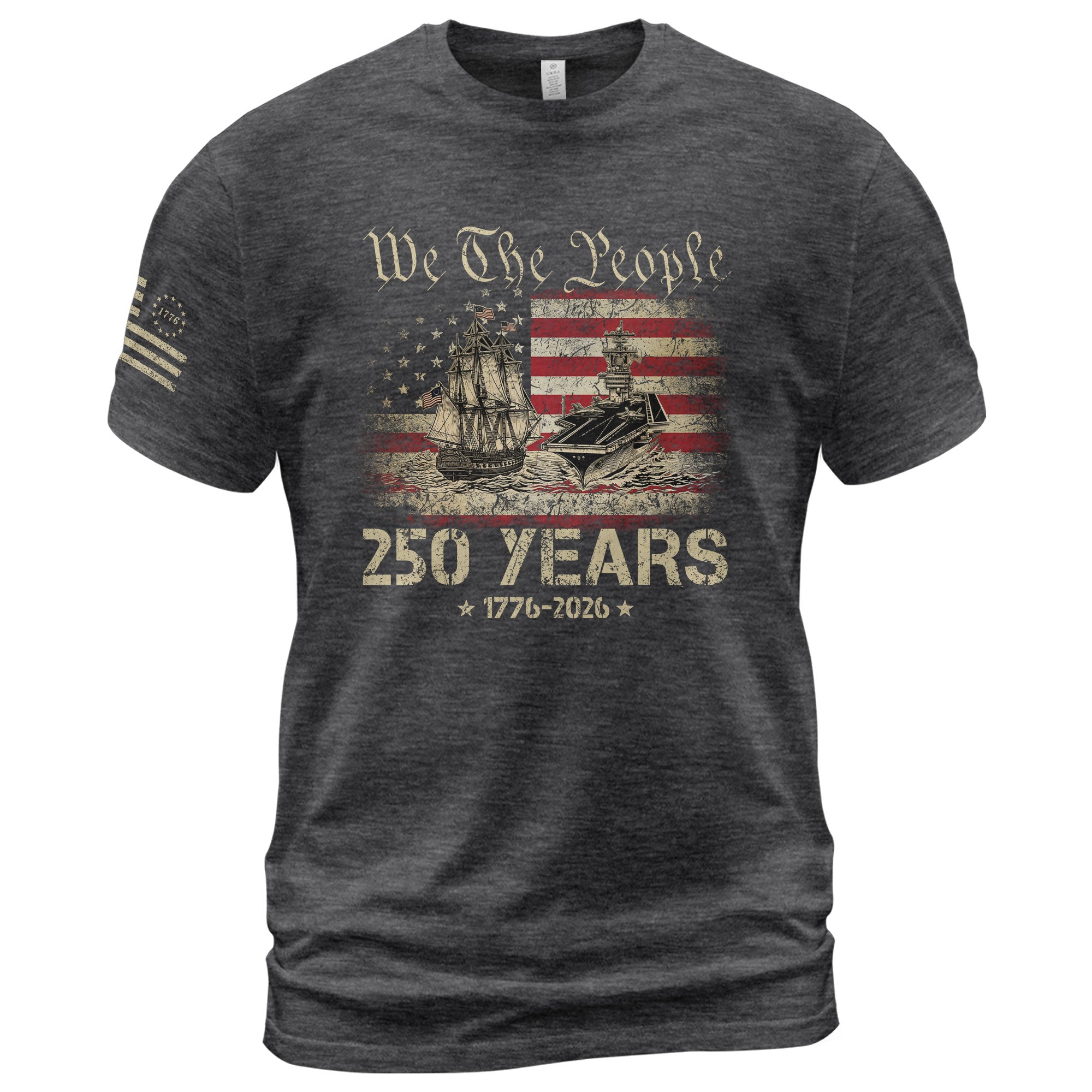 USA 250th Anniversary Navy Battleship We The People T-Shirt 1776-2026 Patriotic
