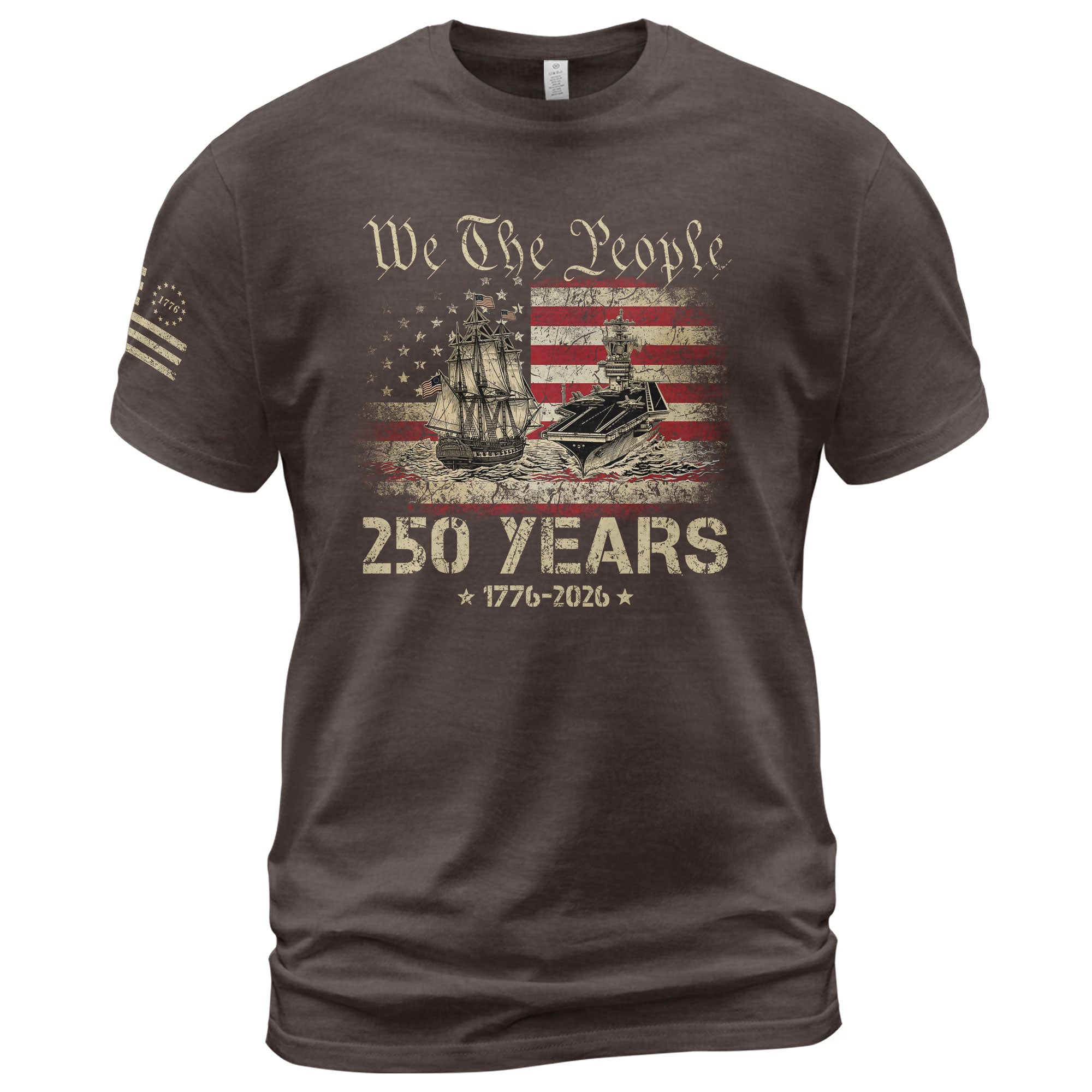 USA 250th Anniversary Navy Battleship We The People T-Shirt 1776-2026 Patriotic
