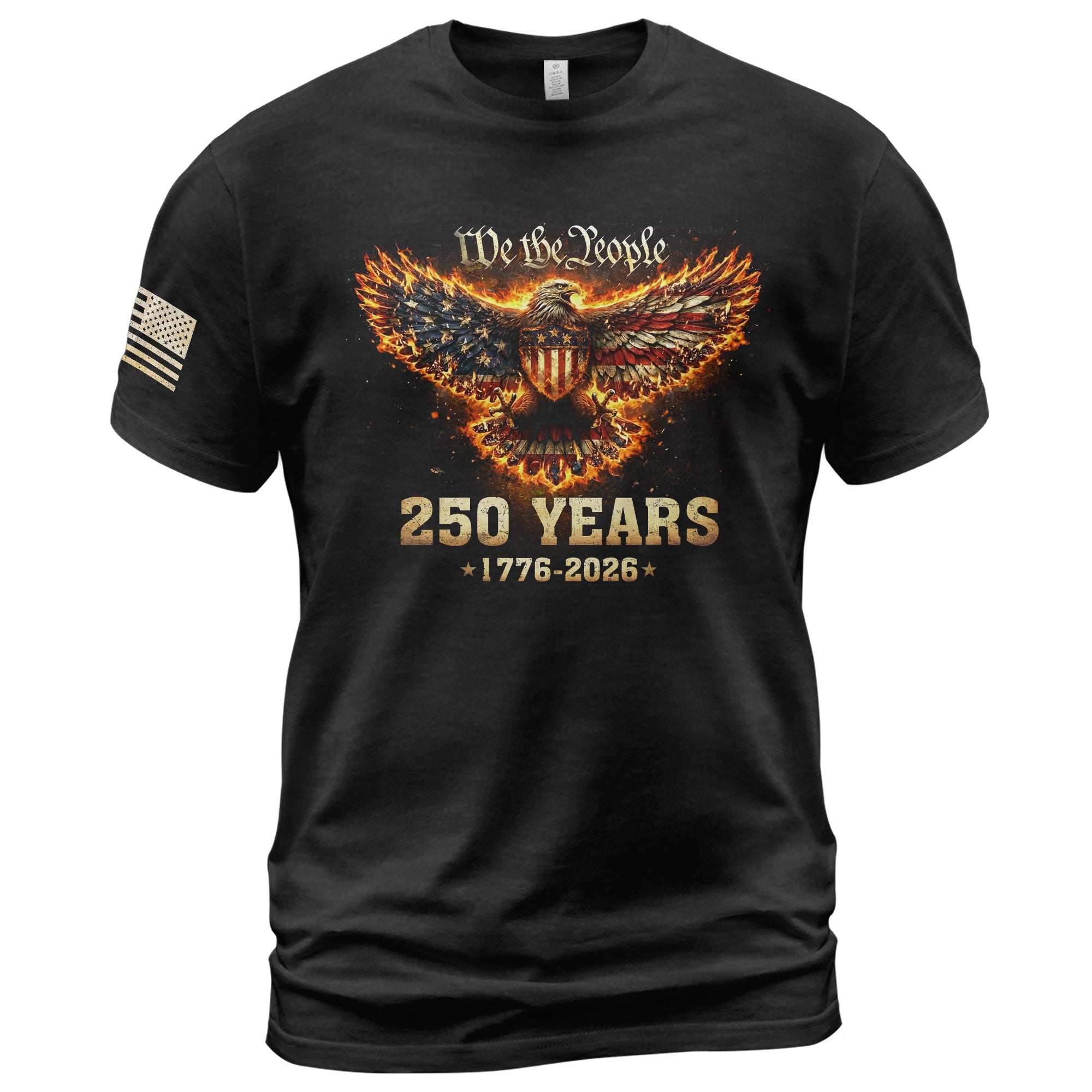 USA 250th Anniversary T-Shirt 1776-2026 American Eagle We The People