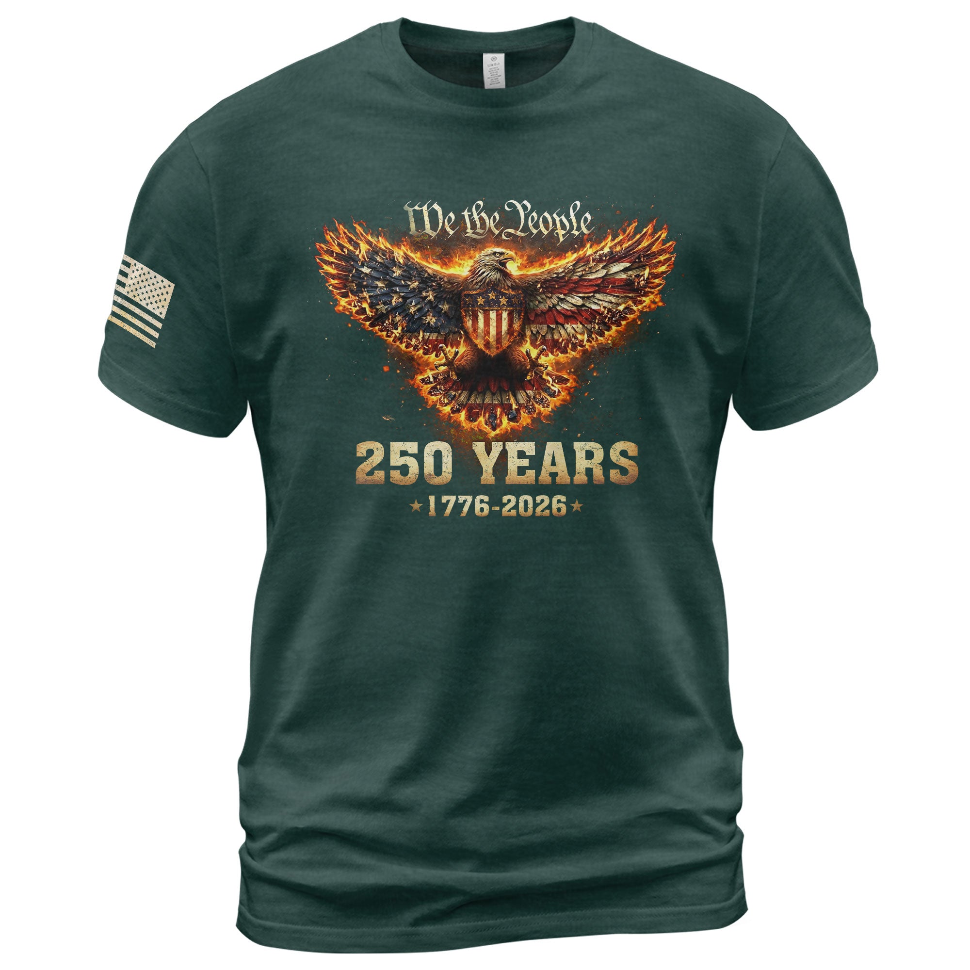USA 250th Anniversary T-Shirt 1776-2026 American Eagle We The People