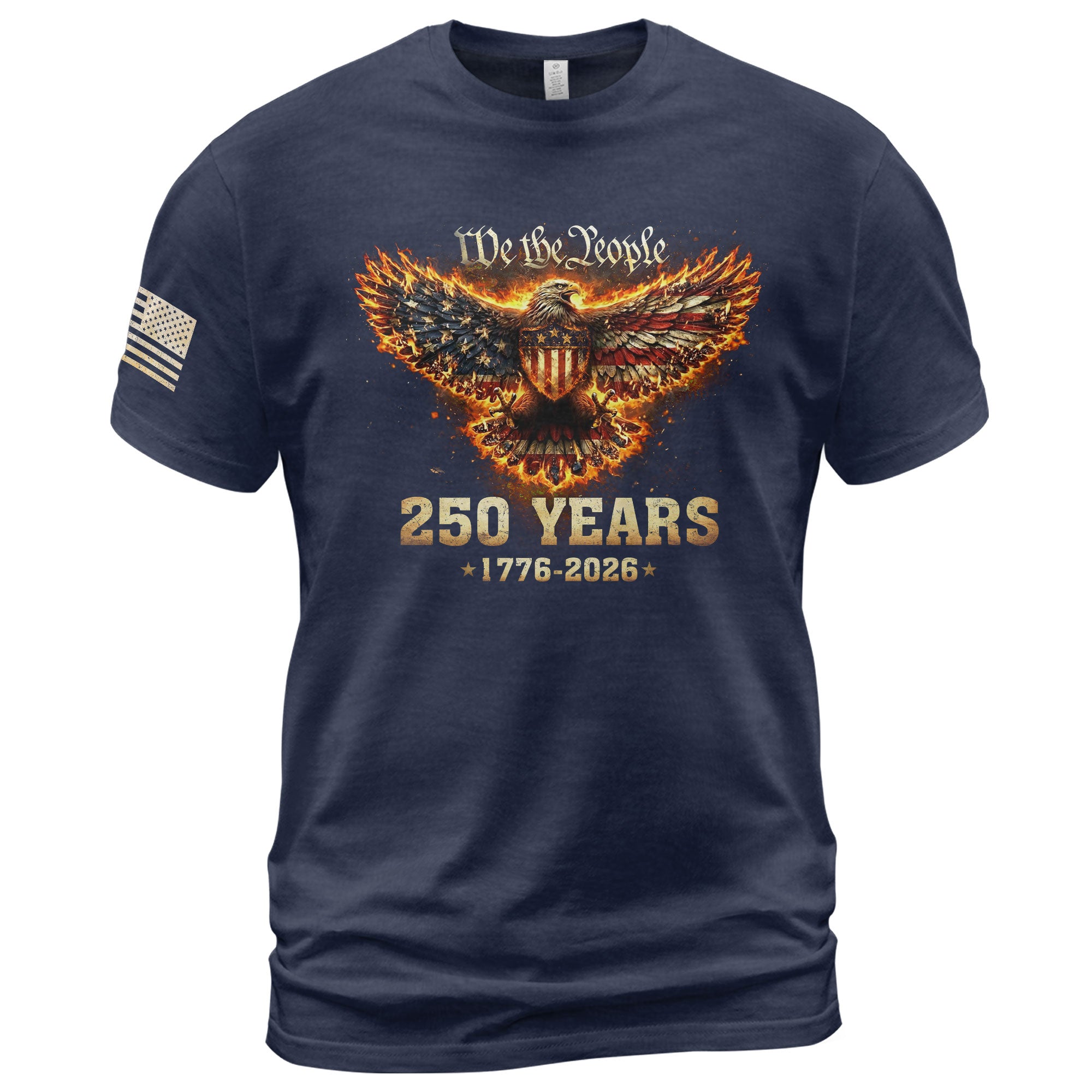 USA 250th Anniversary T-Shirt 1776-2026 American Eagle We The People