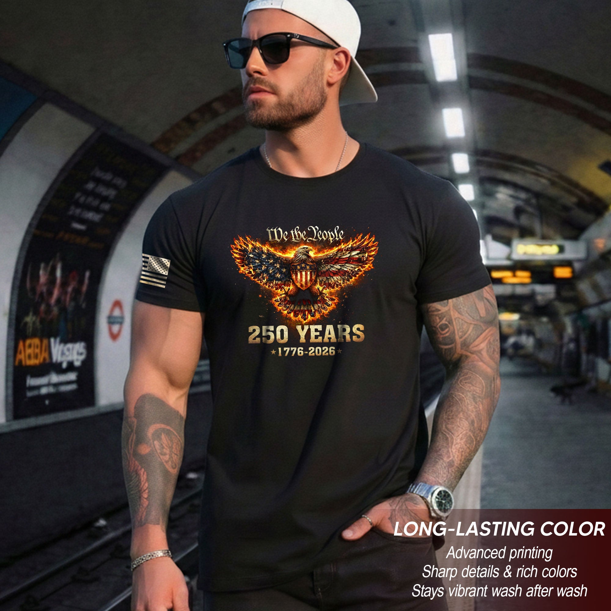 USA 250th Anniversary T-Shirt 1776-2026 American Eagle We The People