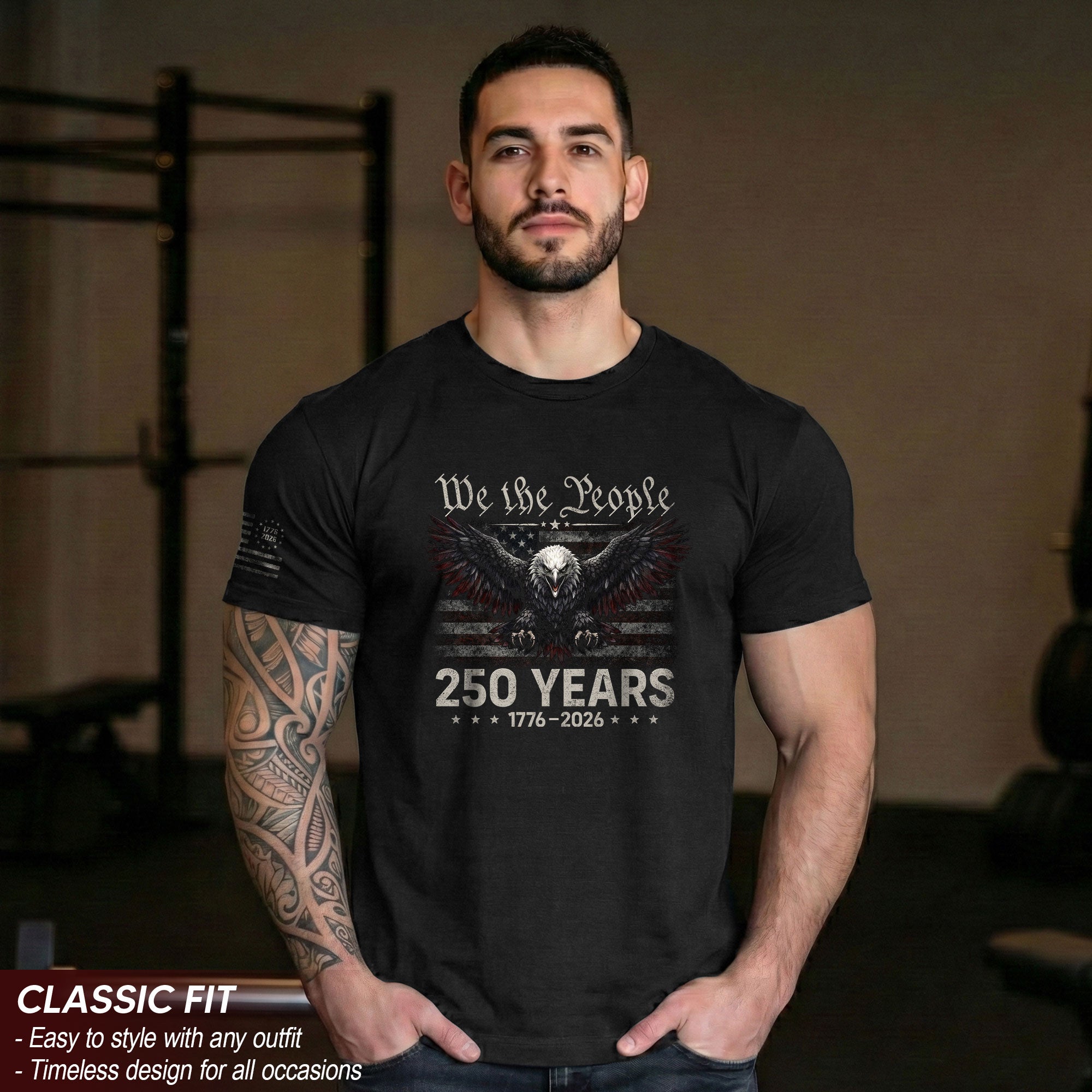 USA 250th Anniversary T-Shirt 1776-2026 Eagle Heritage Tribute