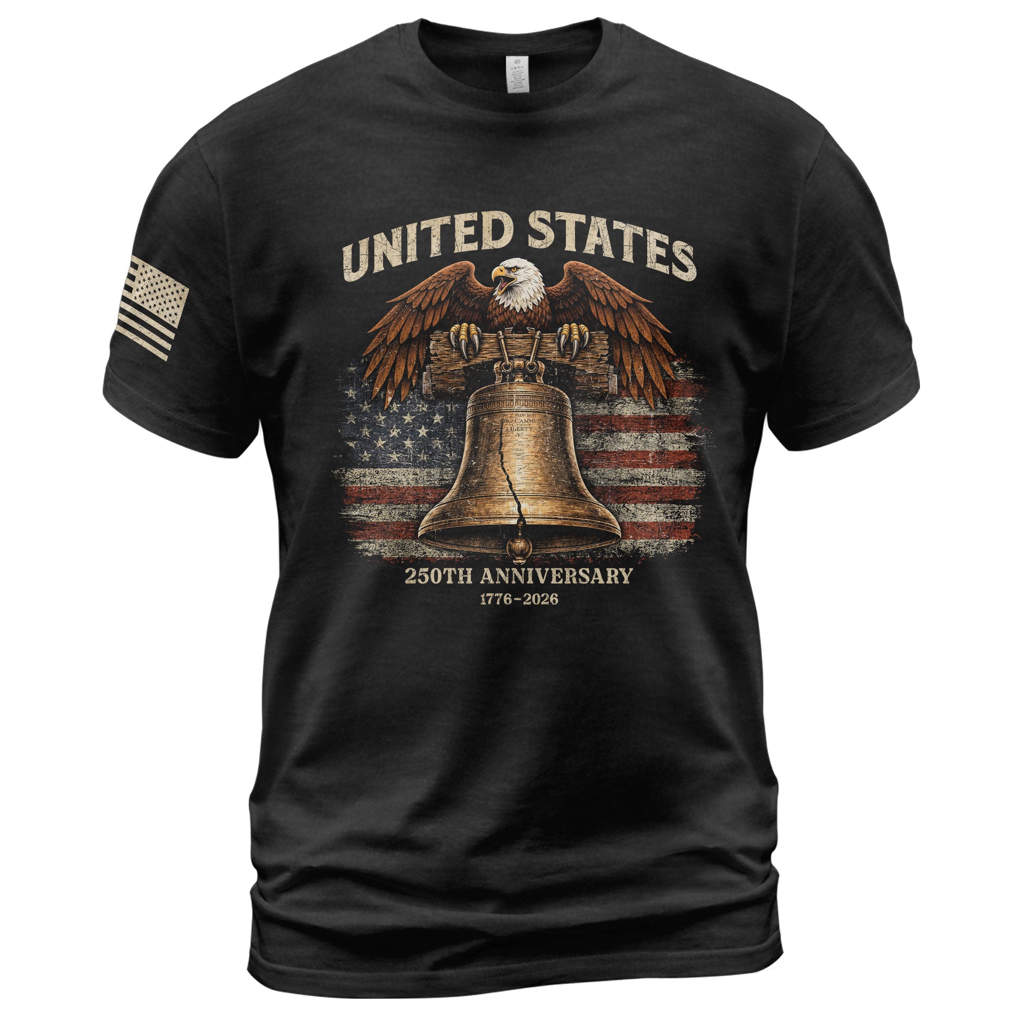 USA 250th Anniversary T-Shirt 1776-2026 Liberty Bell Eagle American Pride