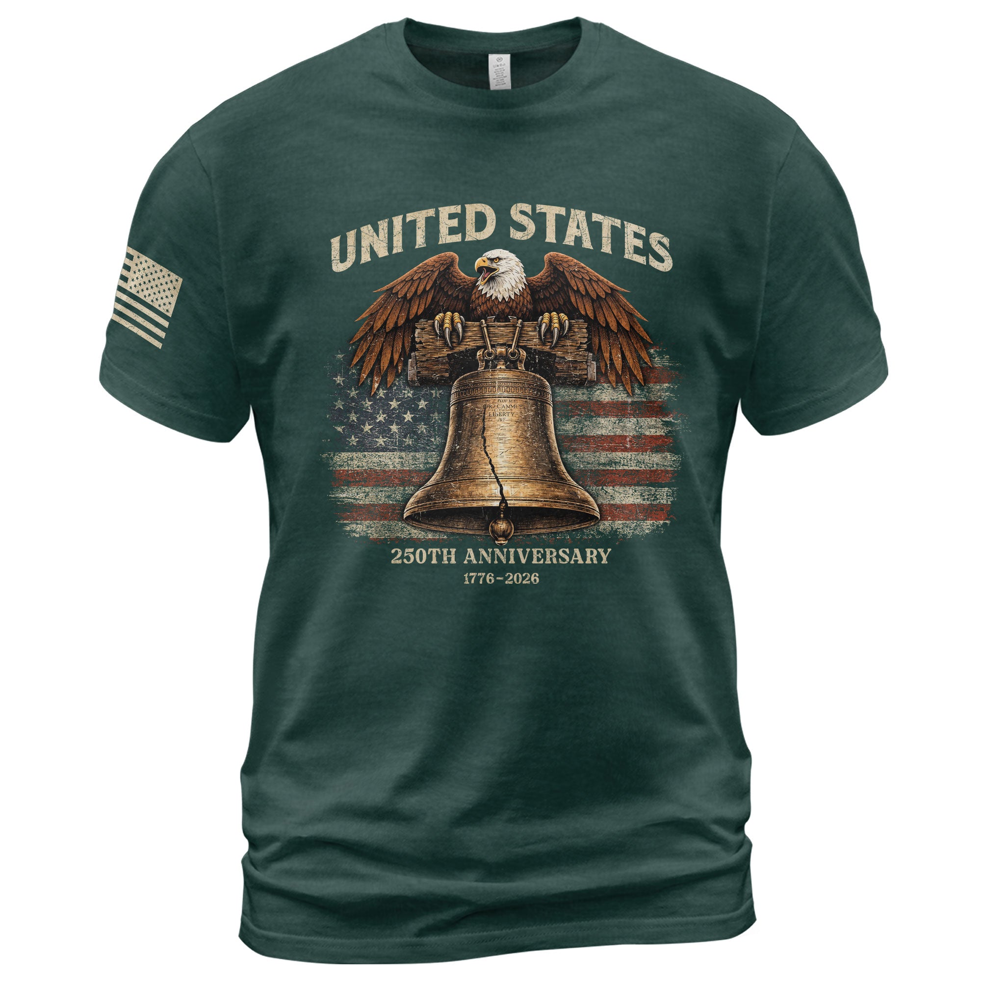 USA 250th Anniversary T-Shirt 1776-2026 Liberty Bell Eagle American Pride