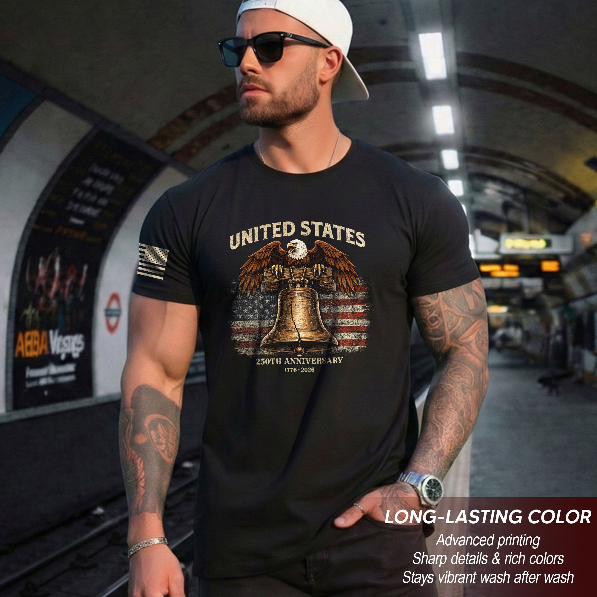 USA 250th Anniversary T-Shirt 1776-2026 Liberty Bell Eagle American Pride