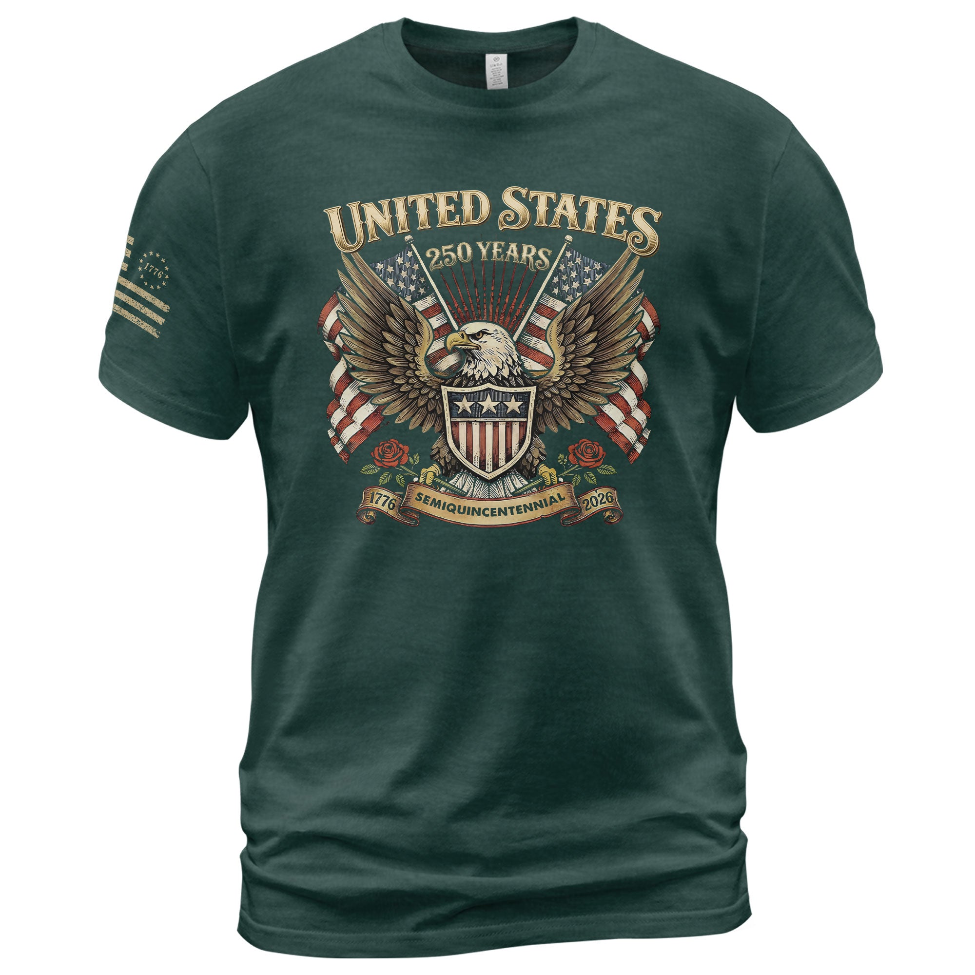 USA 250th Anniversary T-Shirt 1776-2026 Past Present Freedom Tribute